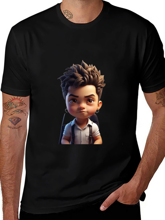 Cartoon Boy Graphic Print T-Shirt