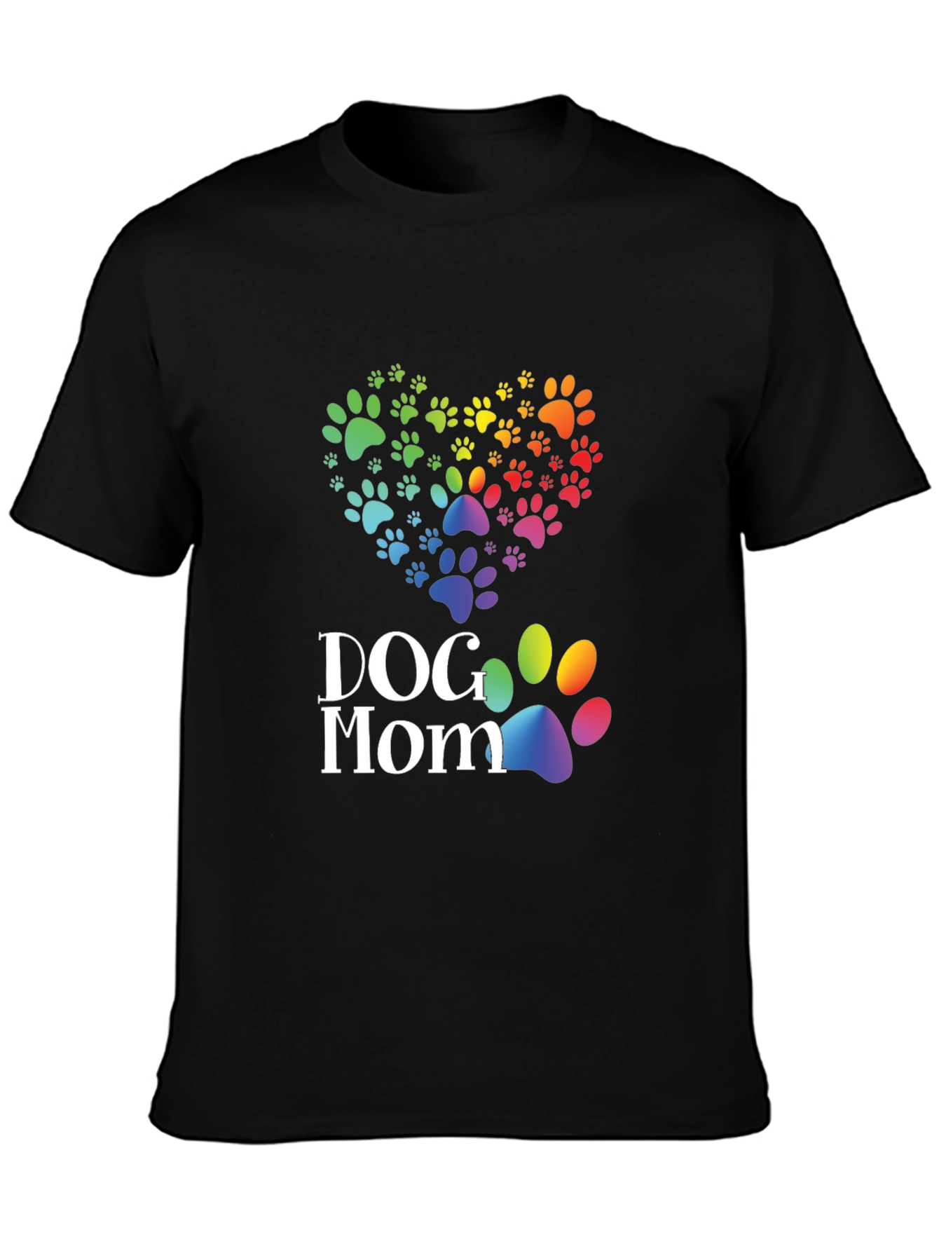 Dog Mom Paw Print Heart T-Shirt