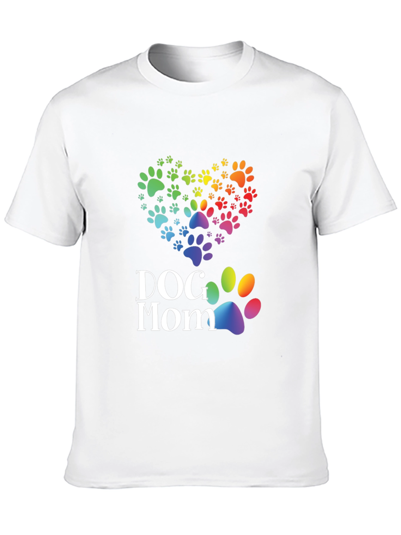 Dog Mom Paw Print Heart T-Shirt