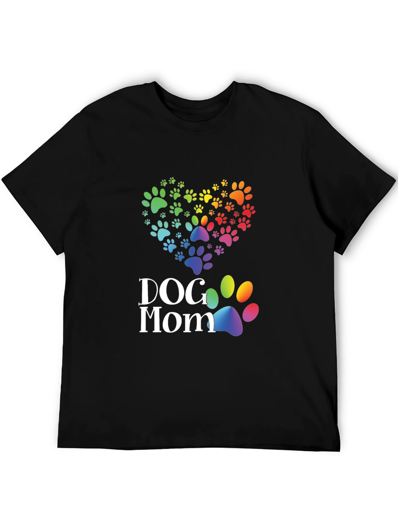 Dog Mom Paw Print Heart T-Shirt