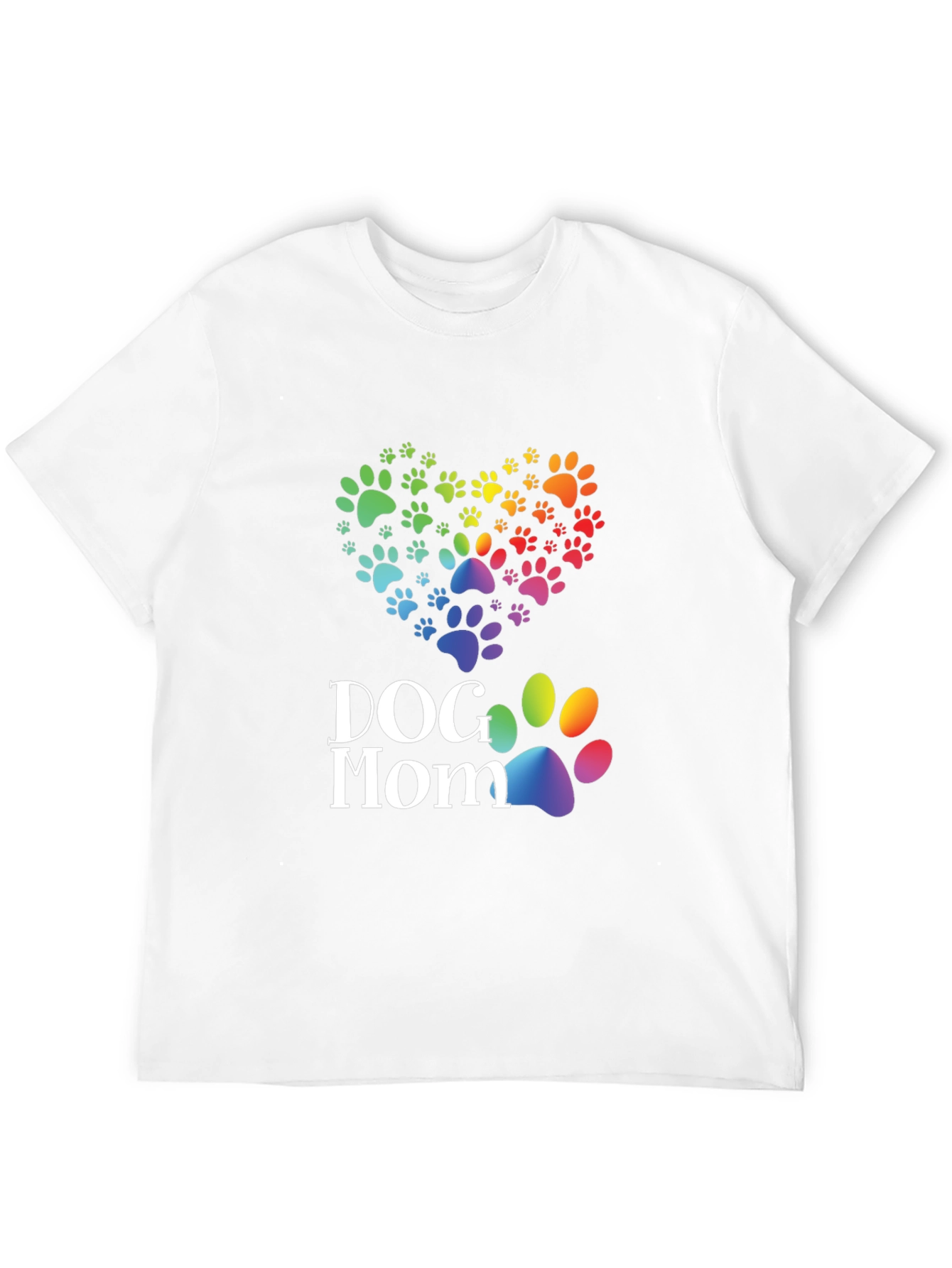 Dog Mom Paw Print Heart T-Shirt