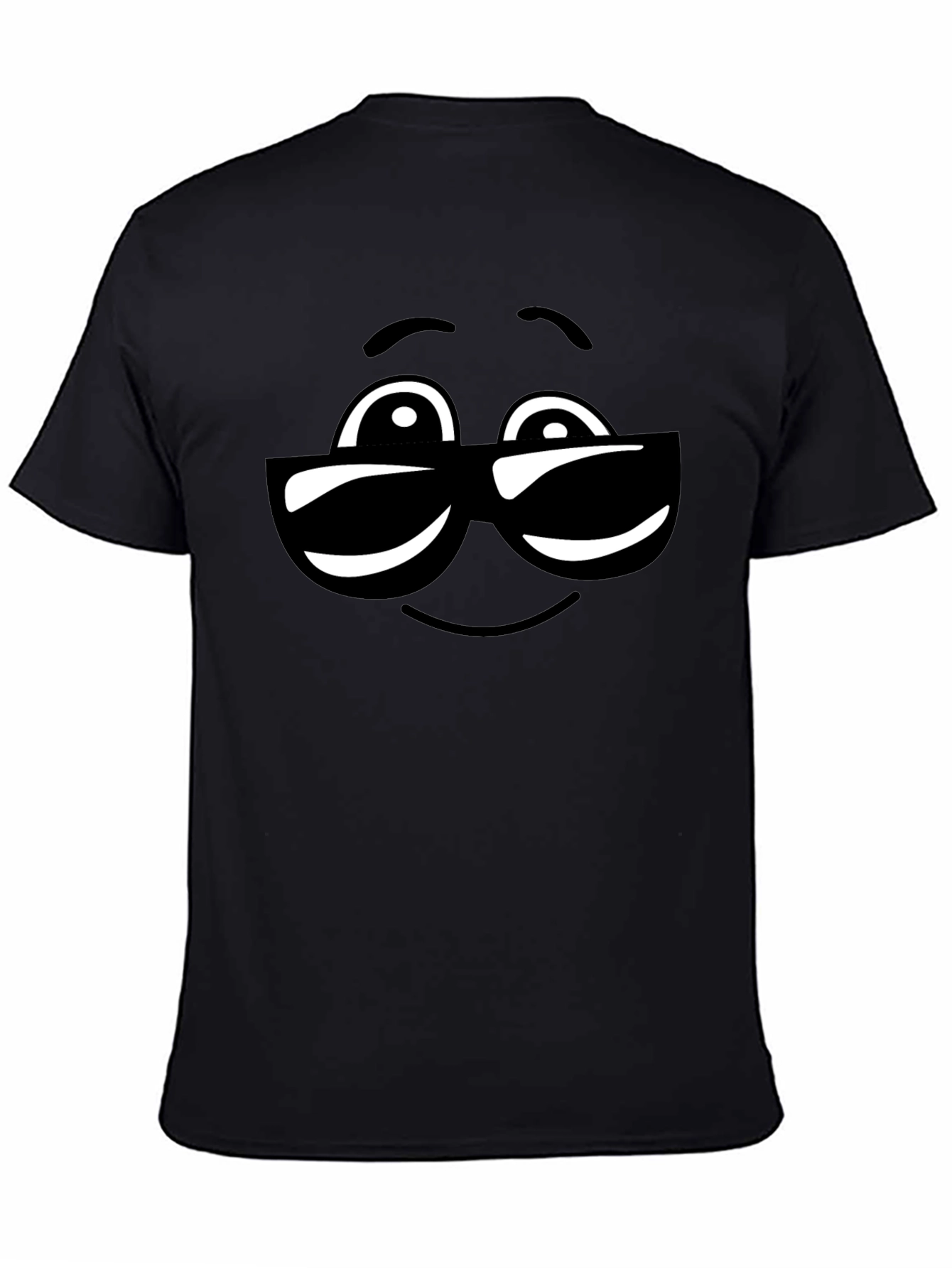 Cool Sunglasses Emoji Black Cotton T-Shirt