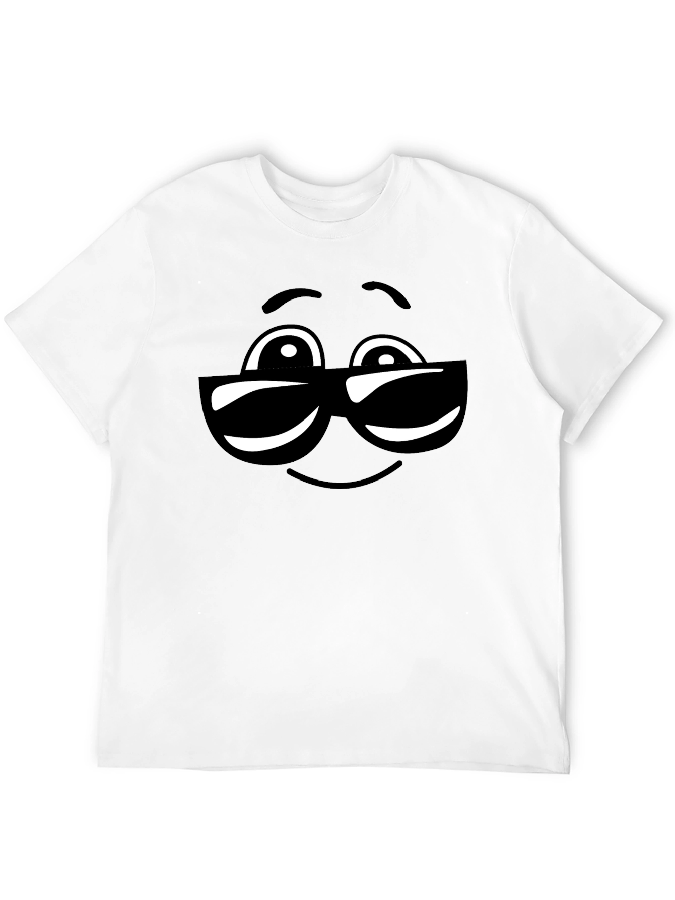 Cool Sunglasses Emoji Black Cotton T-Shirt