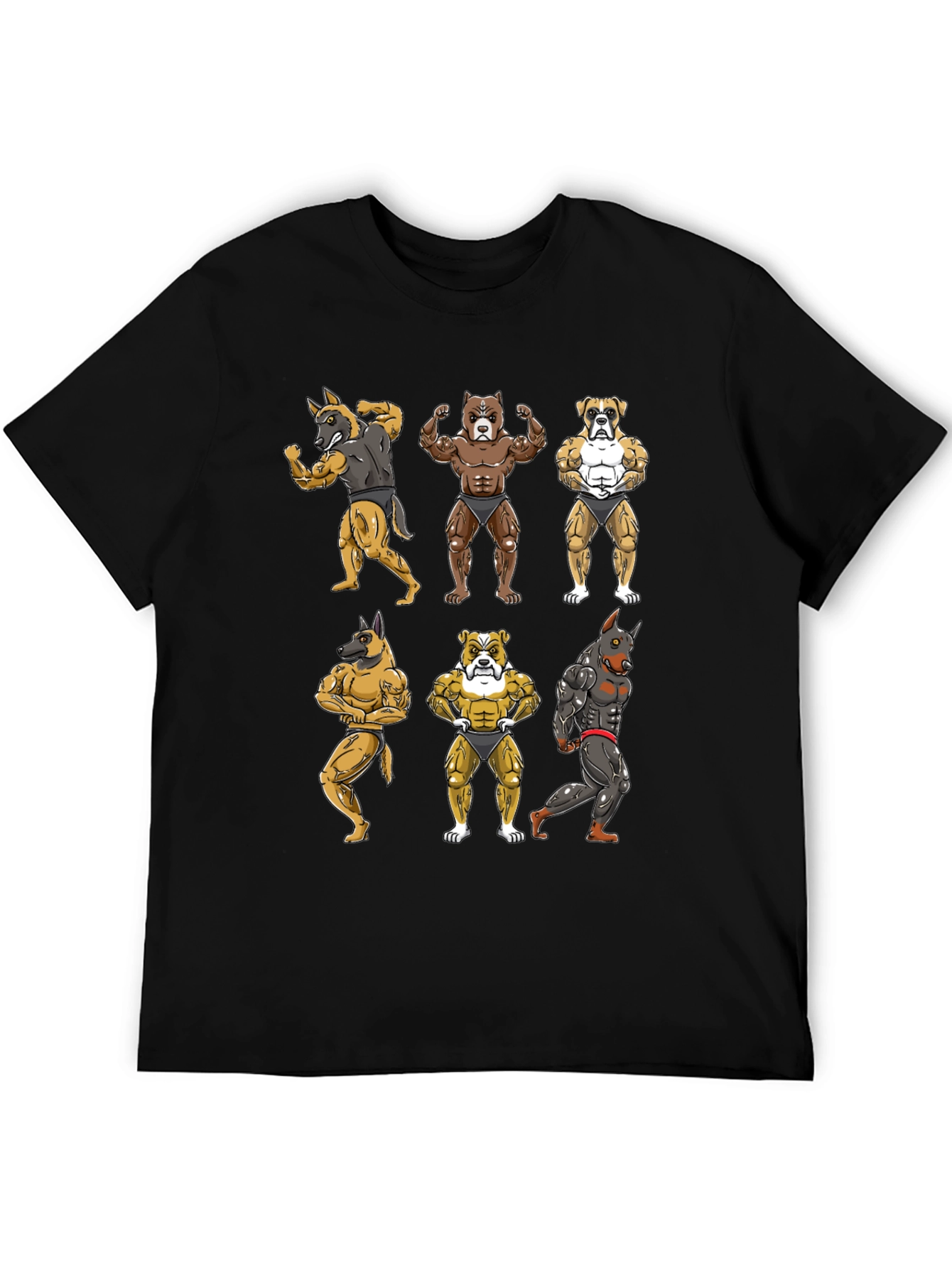 Muscled Dog Cartoon T-Shirt