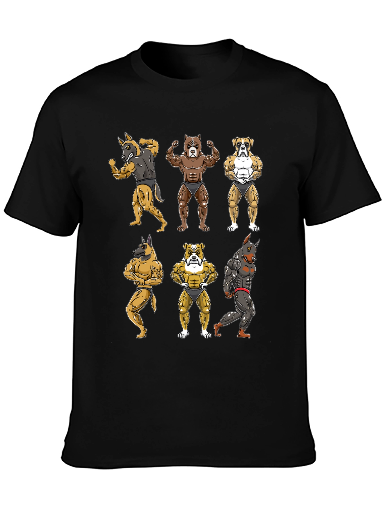Muscled Dog Cartoon T-Shirt
