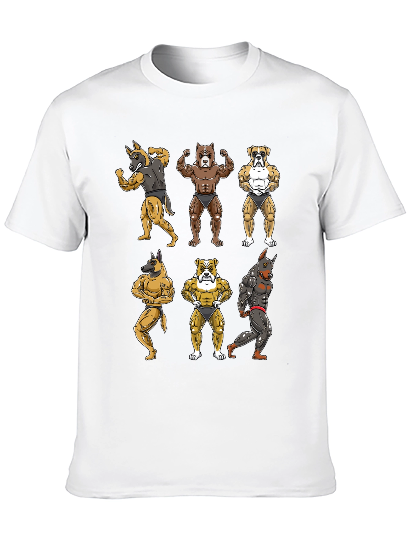 Muscled Dog Cartoon T-Shirt