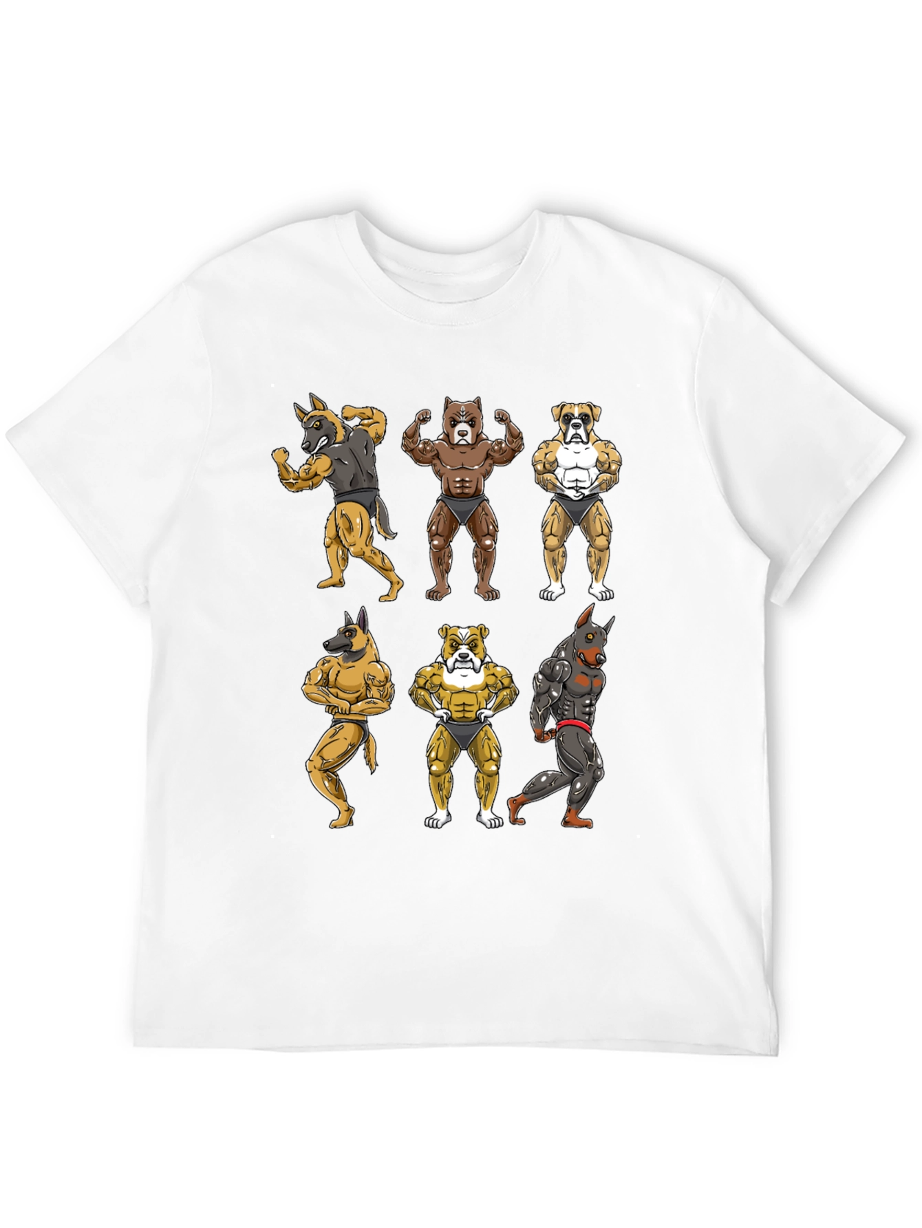 Muscled Dog Cartoon T-Shirt