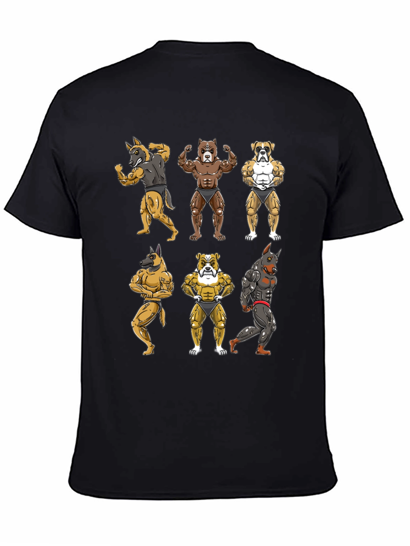 Muscled Dog Cartoon T-Shirt