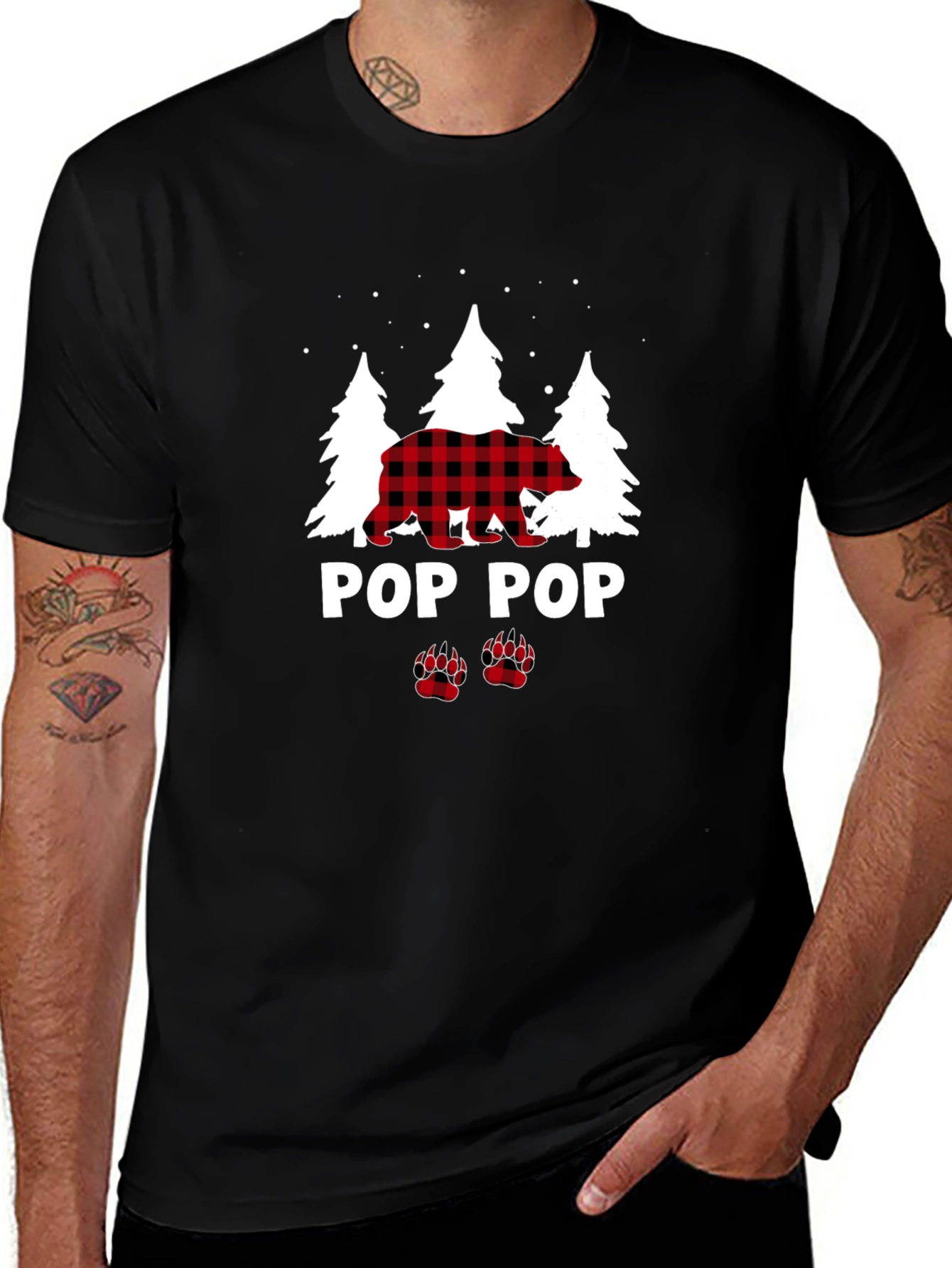 Pop Pop Bear Flannel T-Shirt