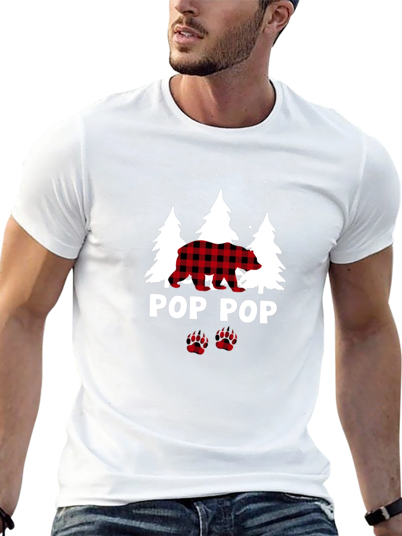 Pop Pop Bear Flannel T-Shirt