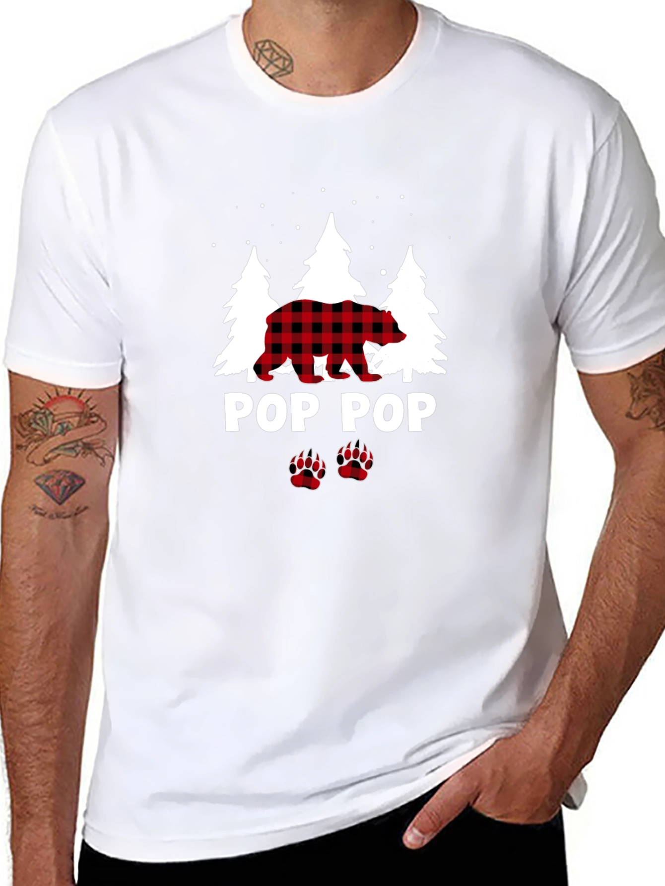 Pop Pop Bear Flannel T-Shirt