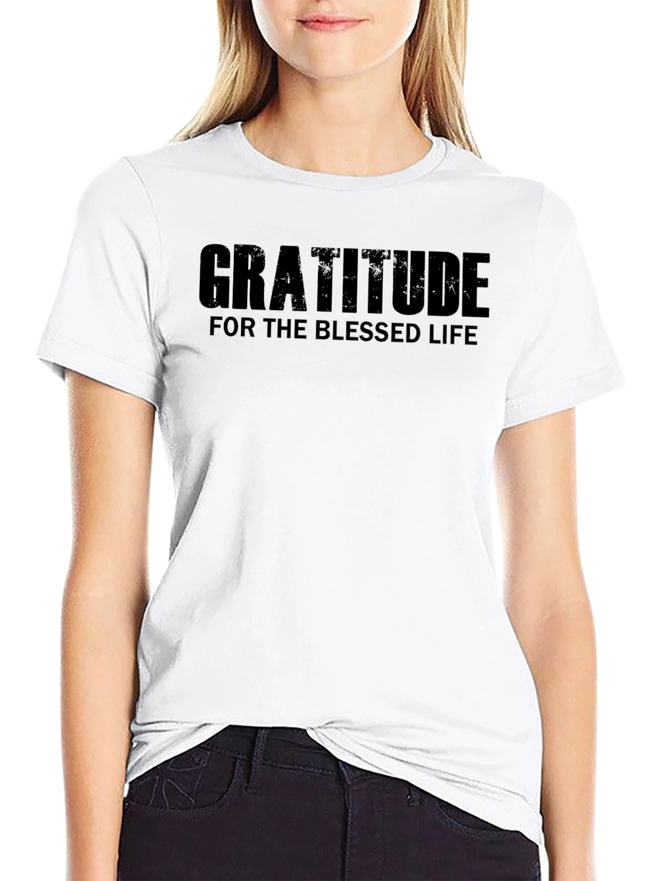 Gratitude Black T-Shirt: Blessed Life