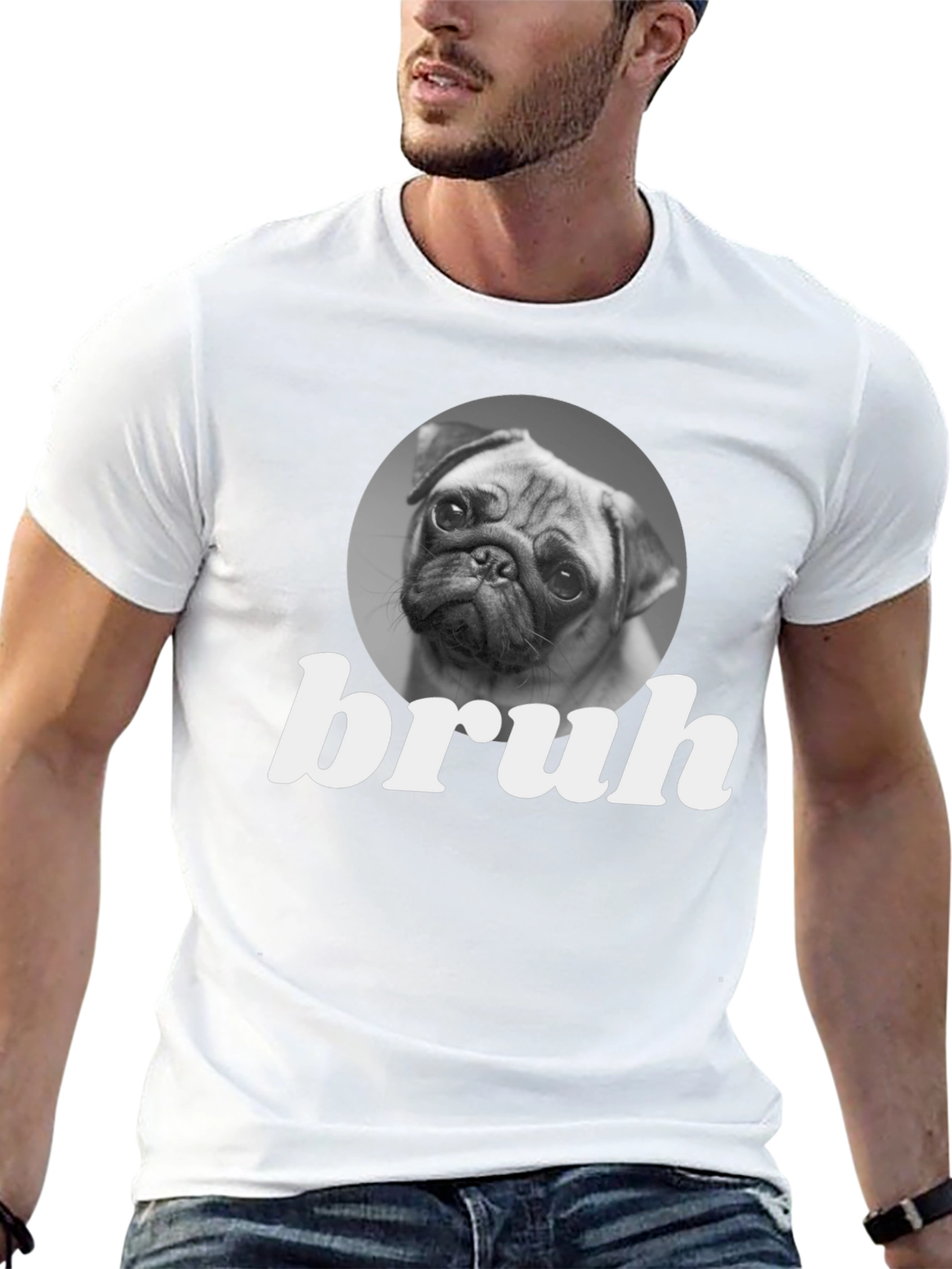 Bruh Pug Graphic Tee - Funny Dog Lover T-Shirt