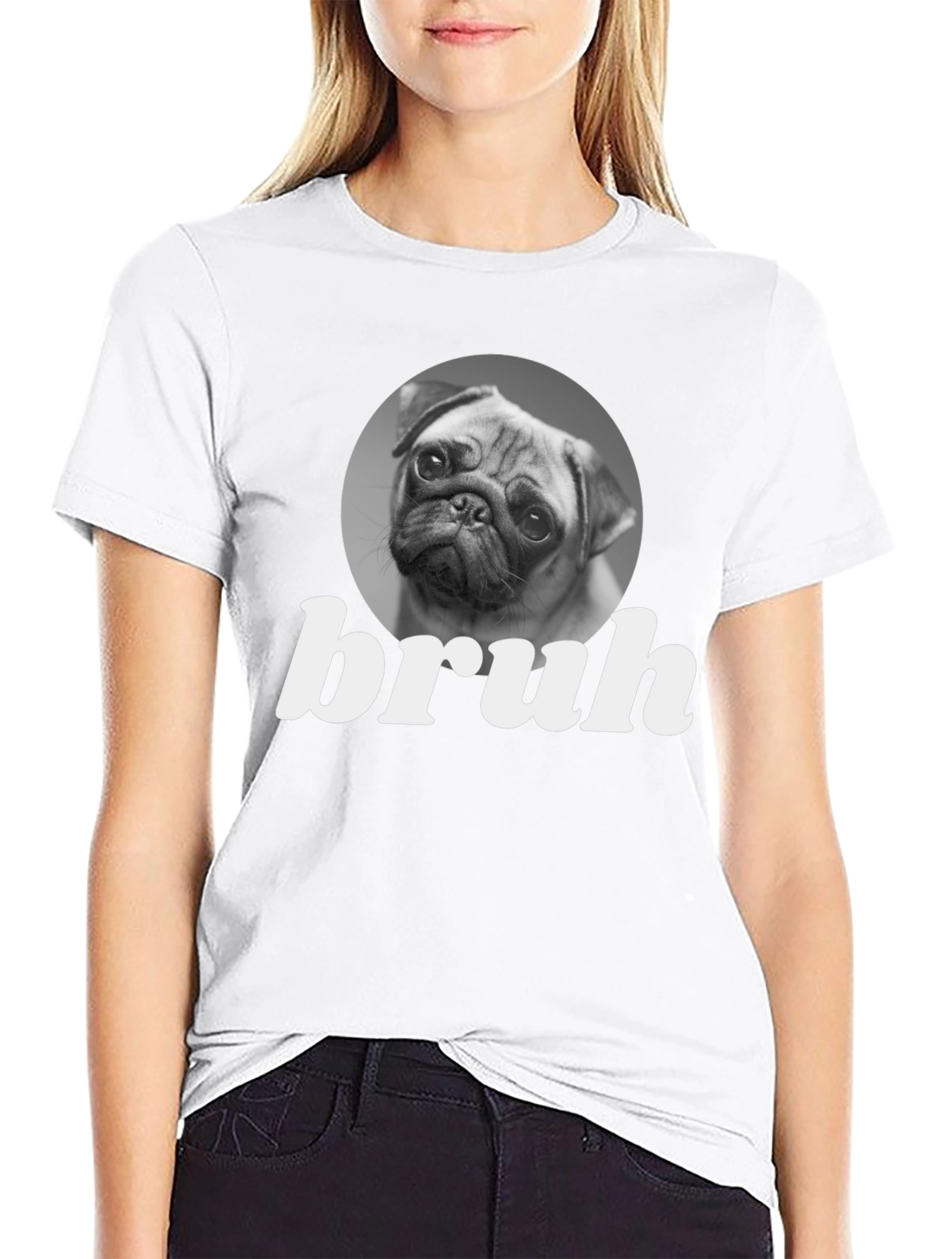 Bruh Pug Graphic Tee - Funny Dog Lover T-Shirt
