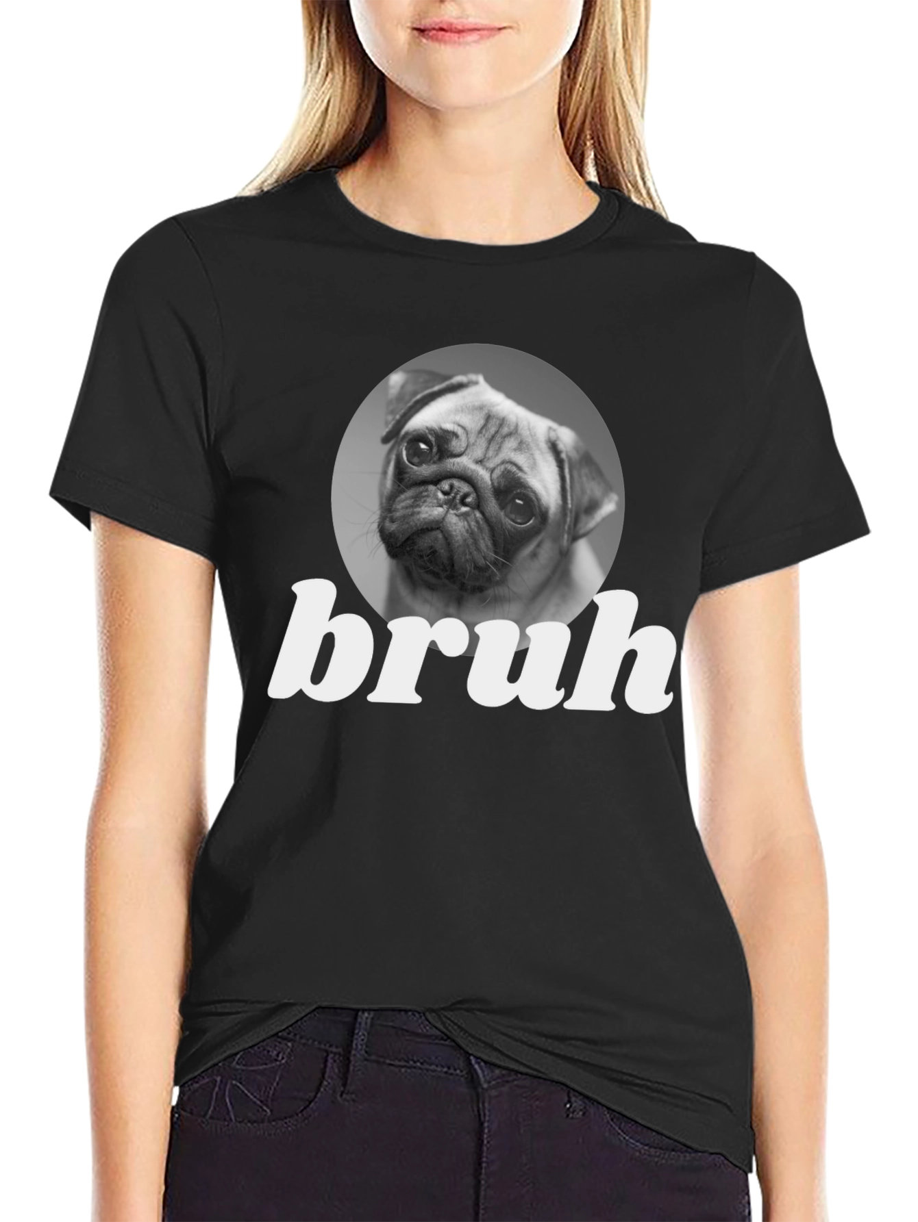 Bruh Pug Graphic Tee - Funny Dog Lover T-Shirt