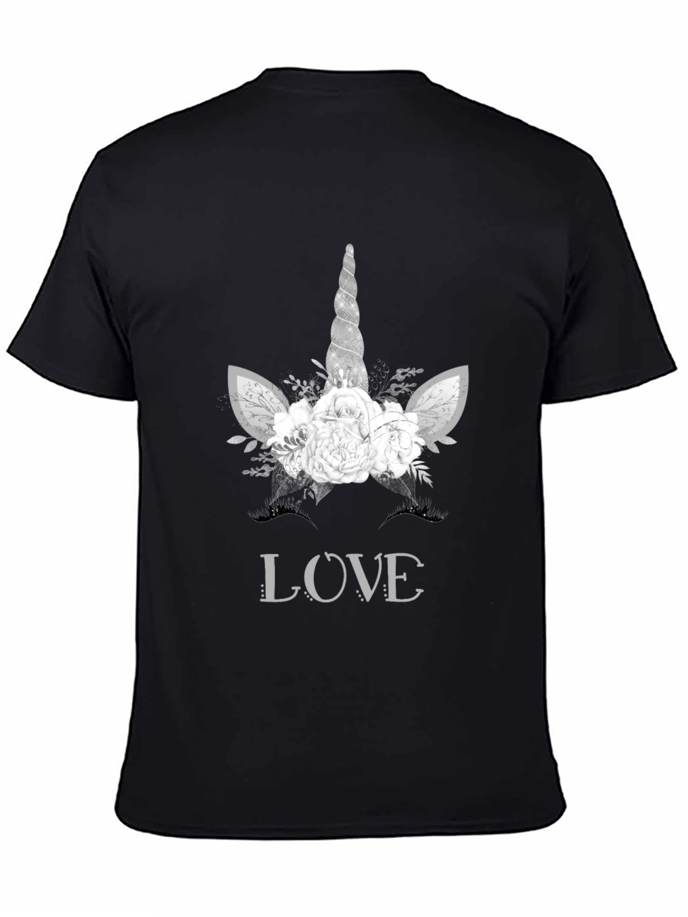 Unicorn Love Graphic Tee - Black