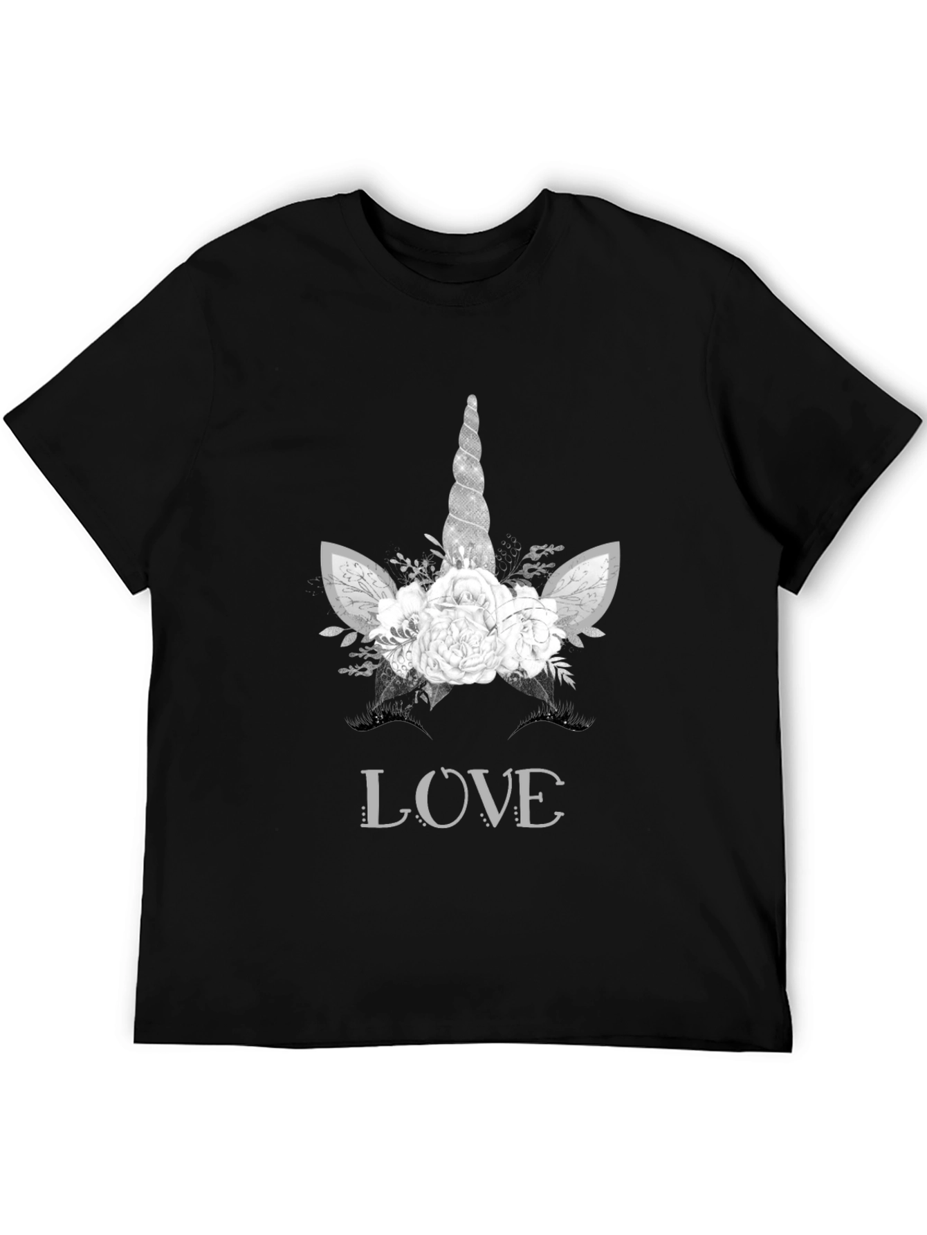 Unicorn Love Graphic Tee - Black