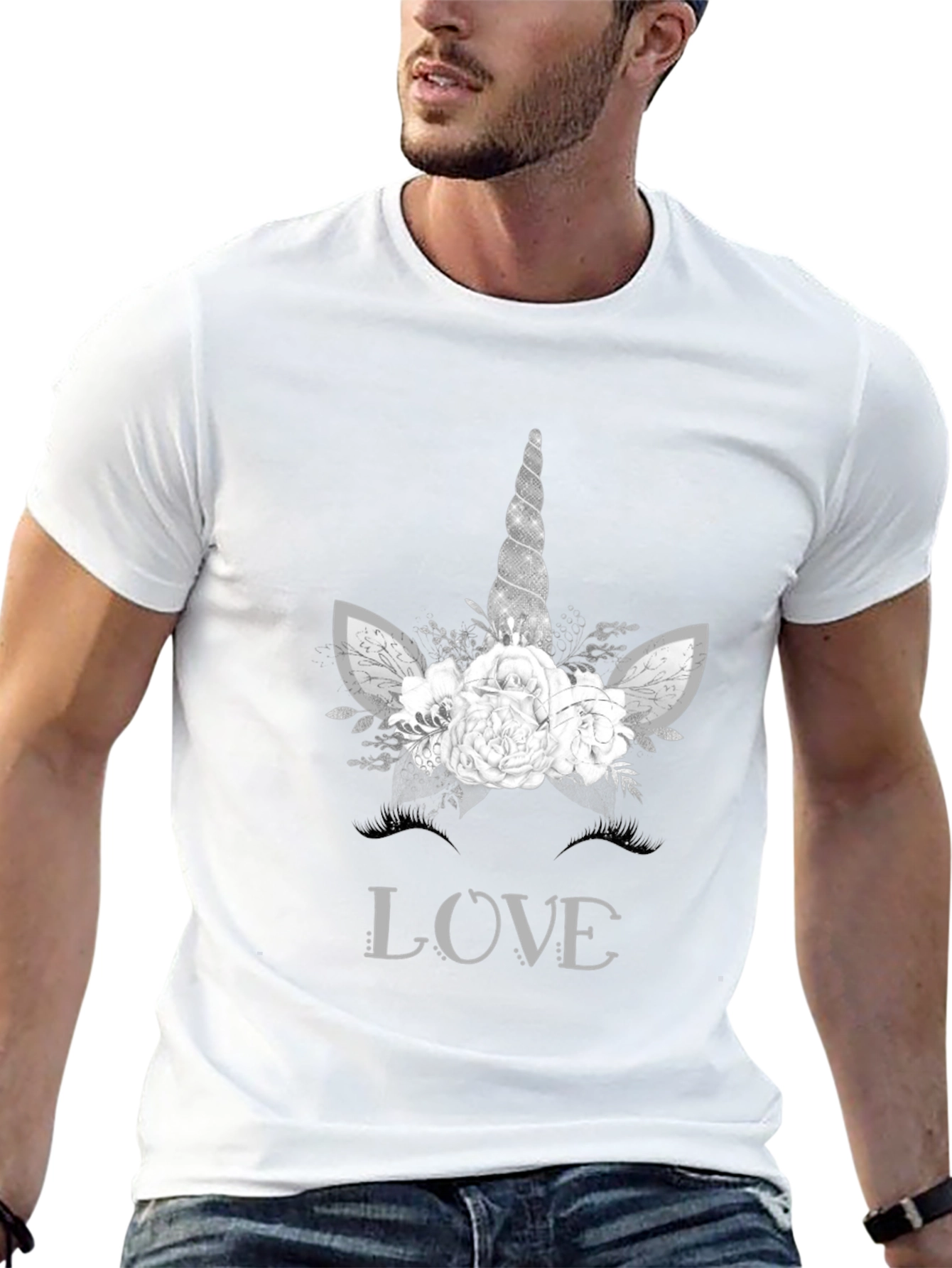 Unicorn Love Graphic Tee - Black