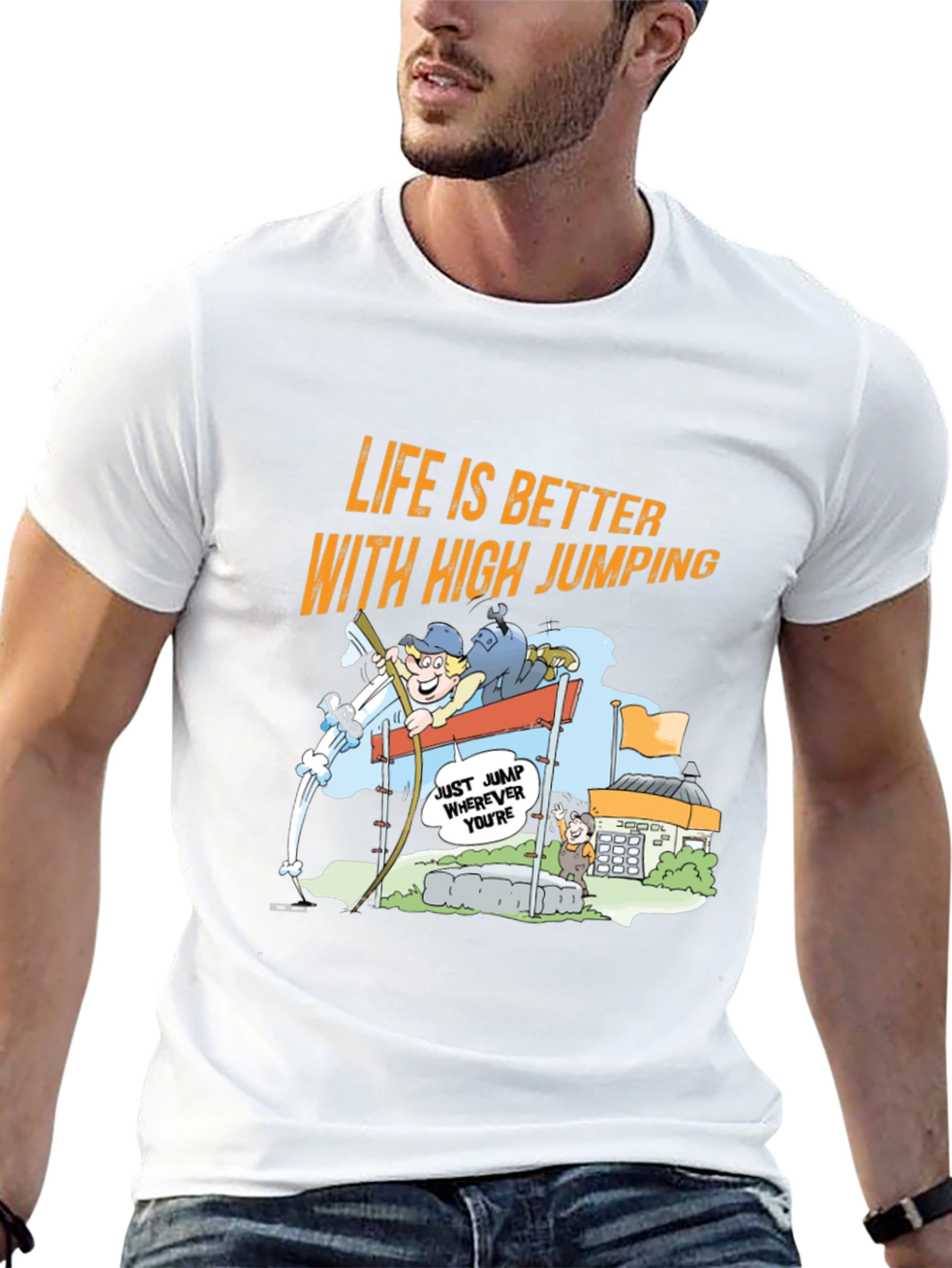 Life is Better with High Jumping Cartoon T-Shirt