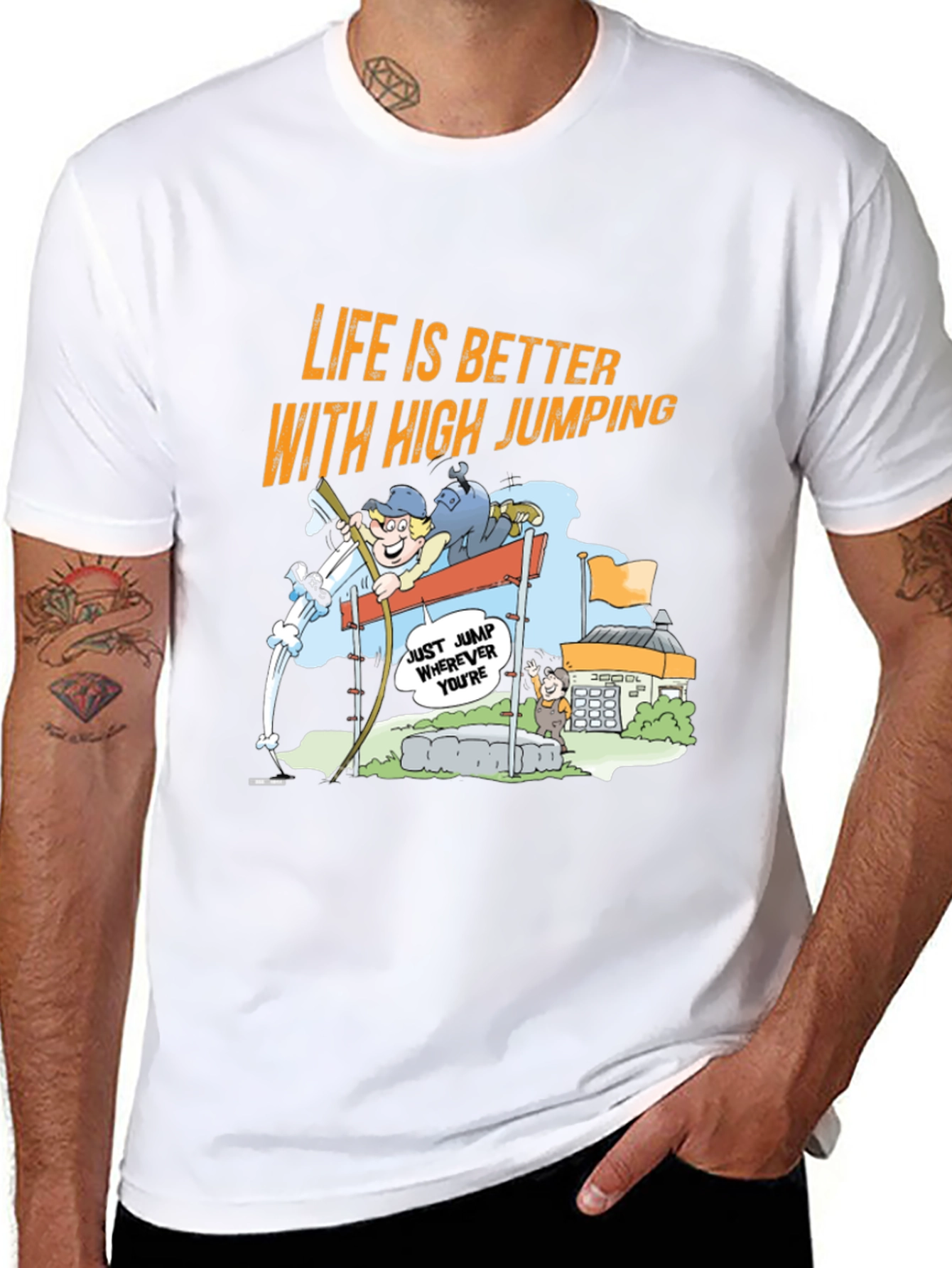 Life is Better with High Jumping Cartoon T-Shirt