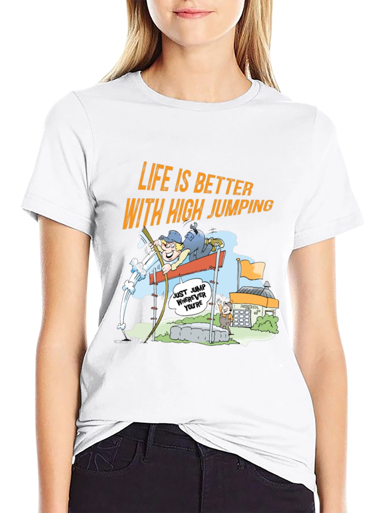 Life is Better with High Jumping Cartoon T-Shirt