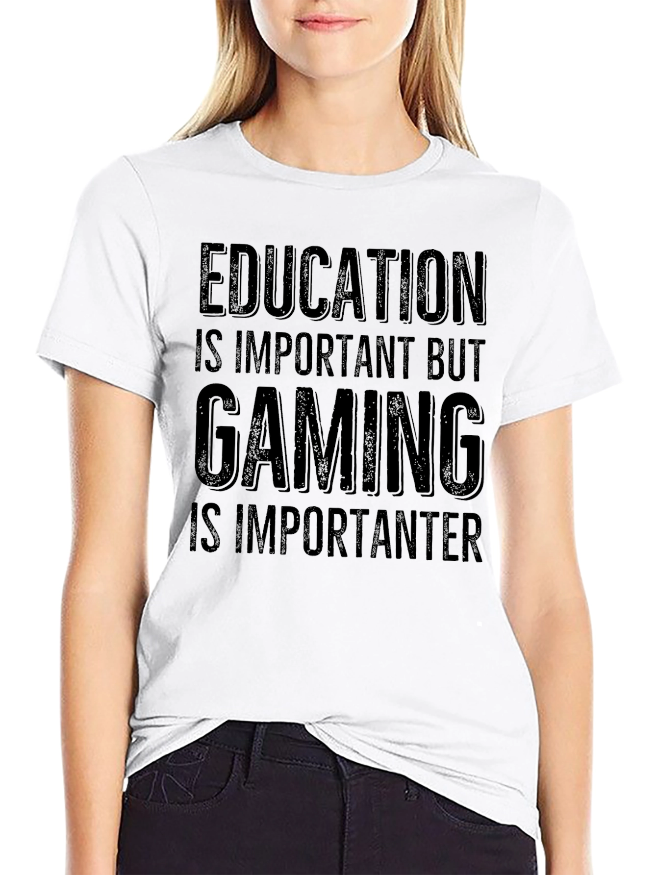 Education vs Gaming T-Shirt