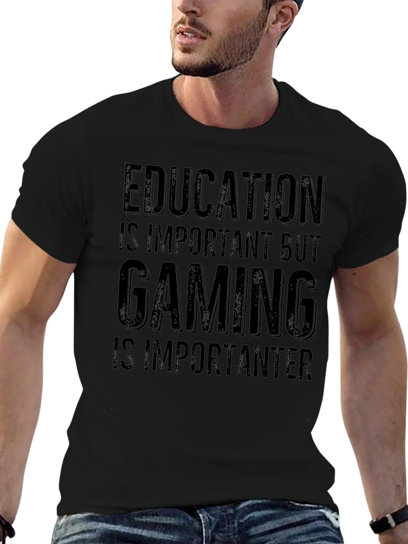 Education vs Gaming T-Shirt