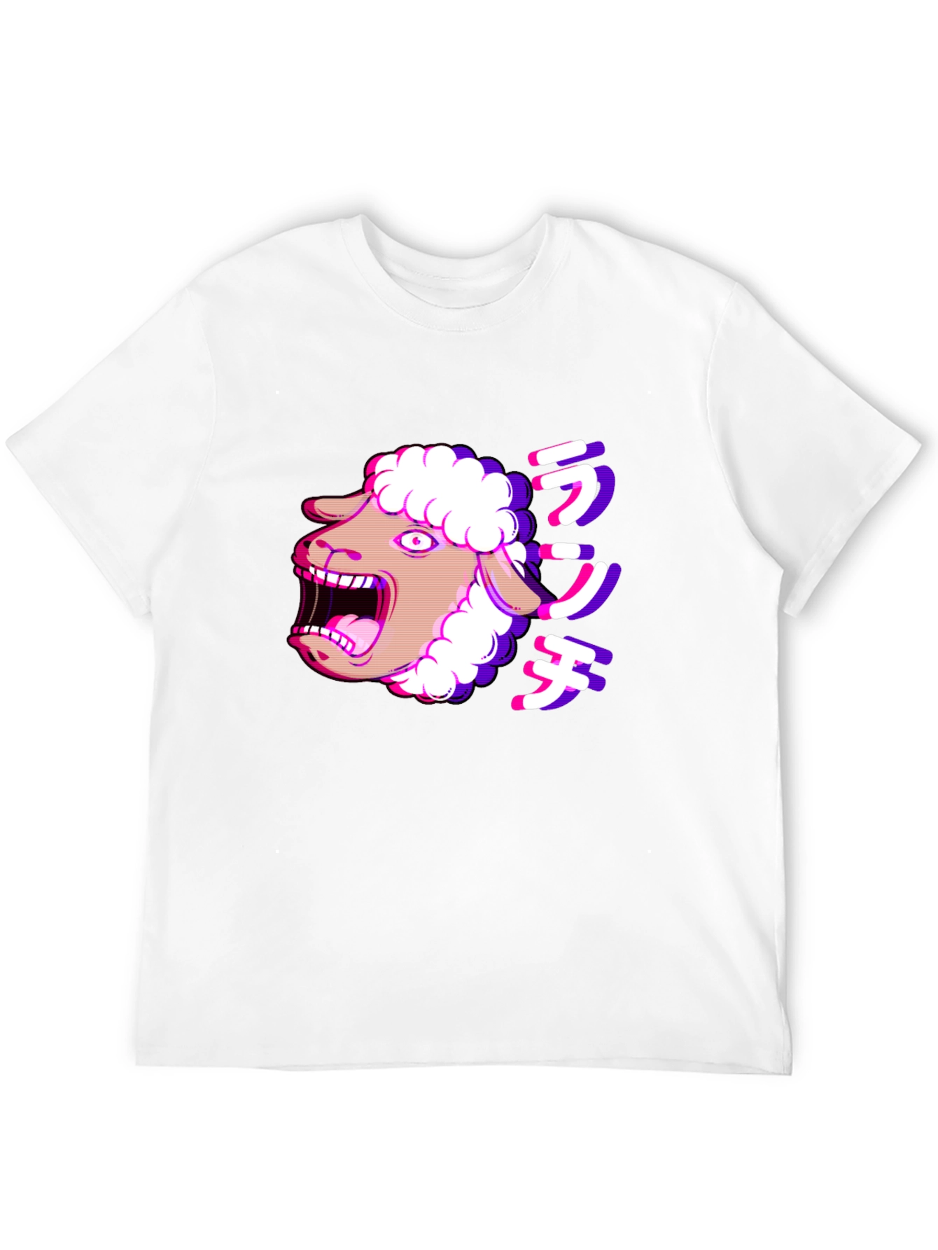 Screaming Sheep Anime T-Shirt - Black Cotton Tee