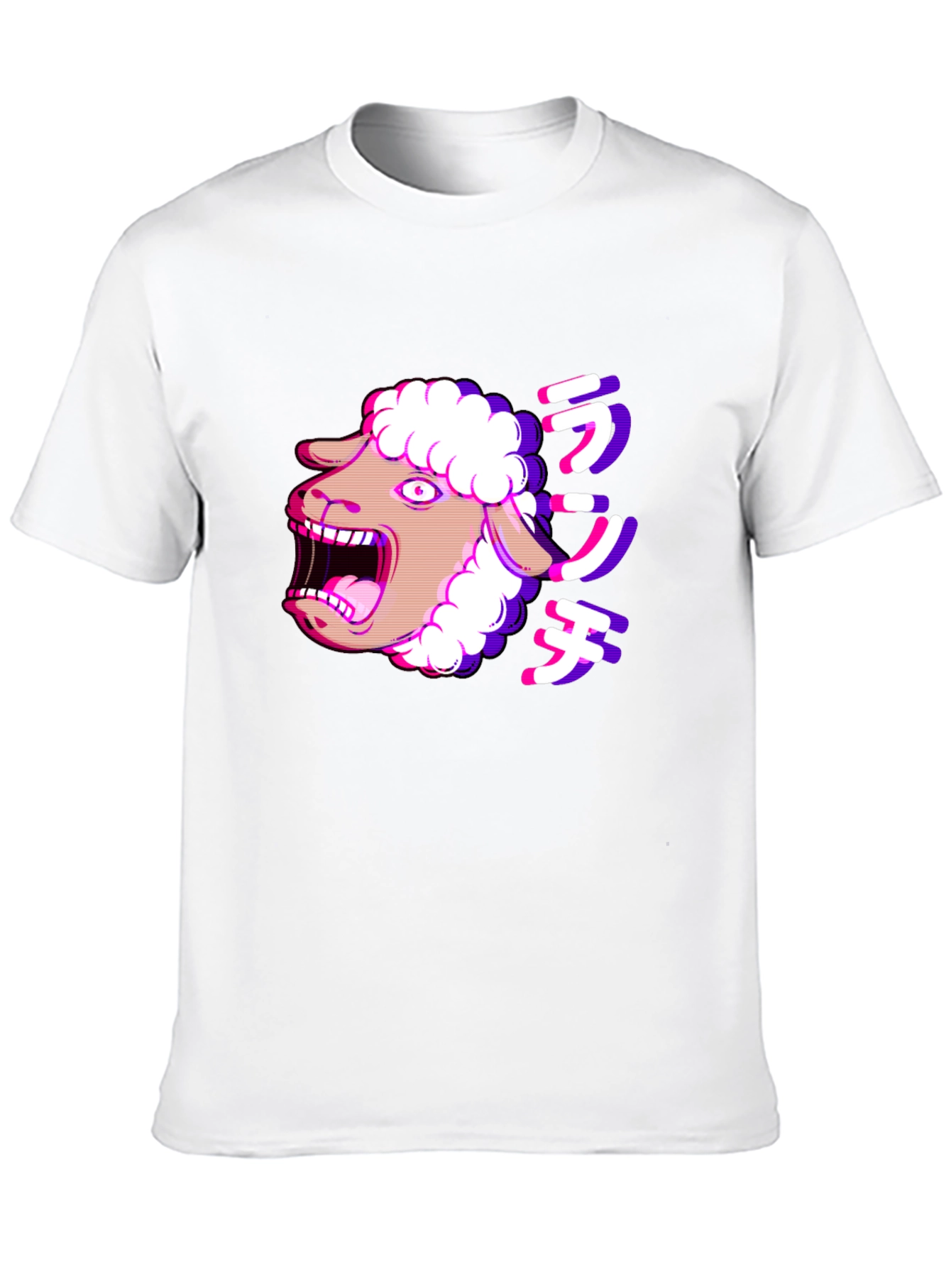 Screaming Sheep Anime T-Shirt - Black Cotton Tee
