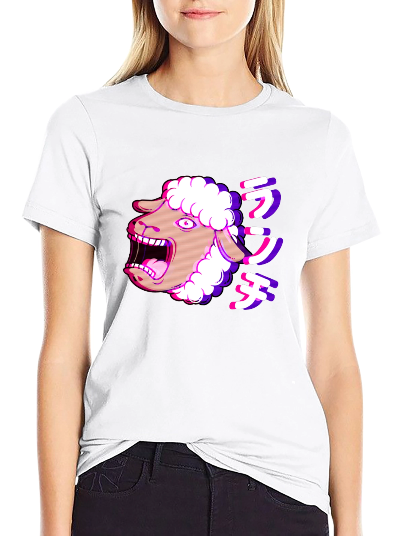 Screaming Sheep Anime T-Shirt - Black Cotton Tee