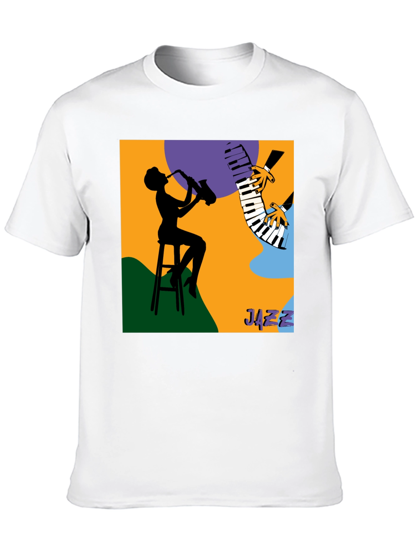 Cool Jazz Silhouette Graphic Tee - Black