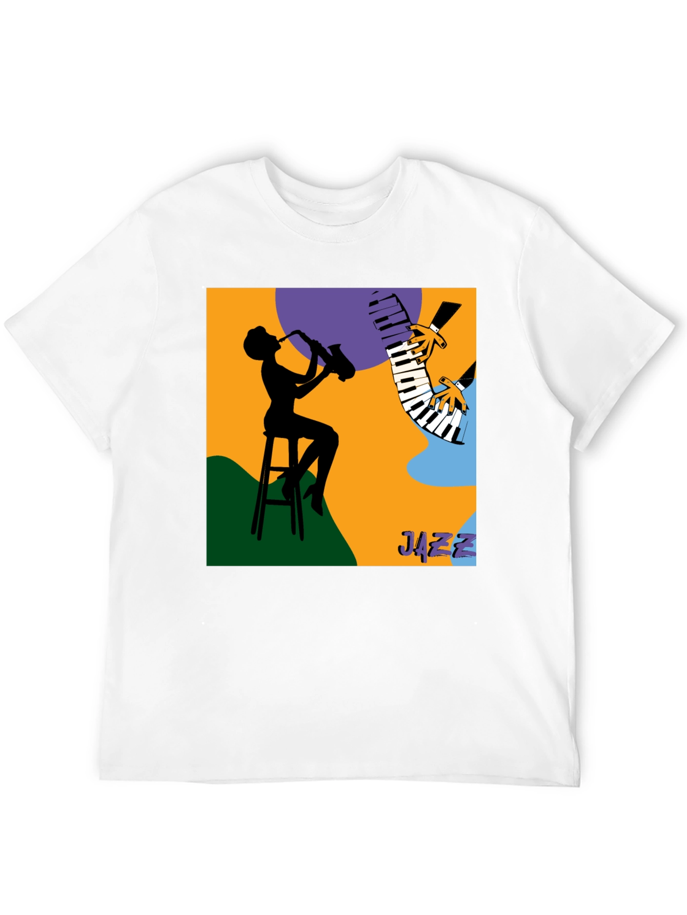 Cool Jazz Silhouette Graphic Tee - Black
