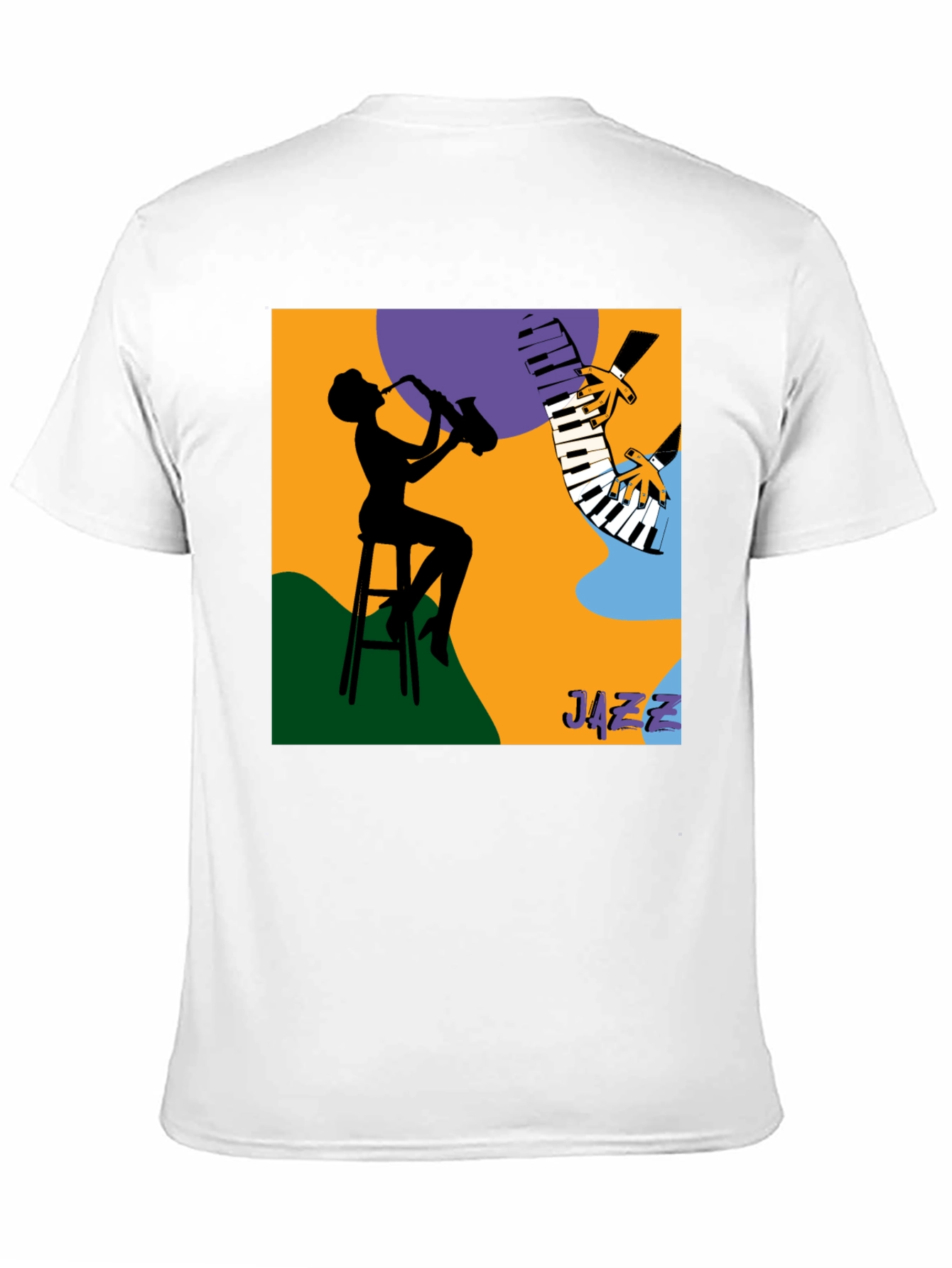 Cool Jazz Silhouette Graphic Tee - Black