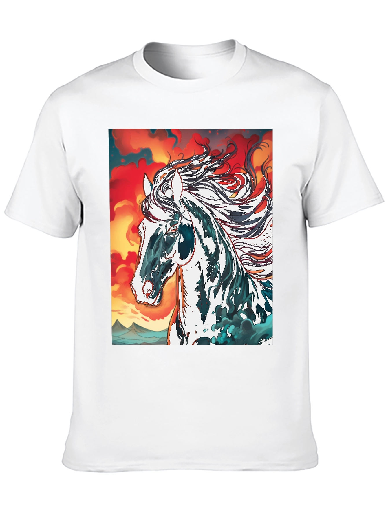 Horse Graphic Tee - Black Cotton Blend