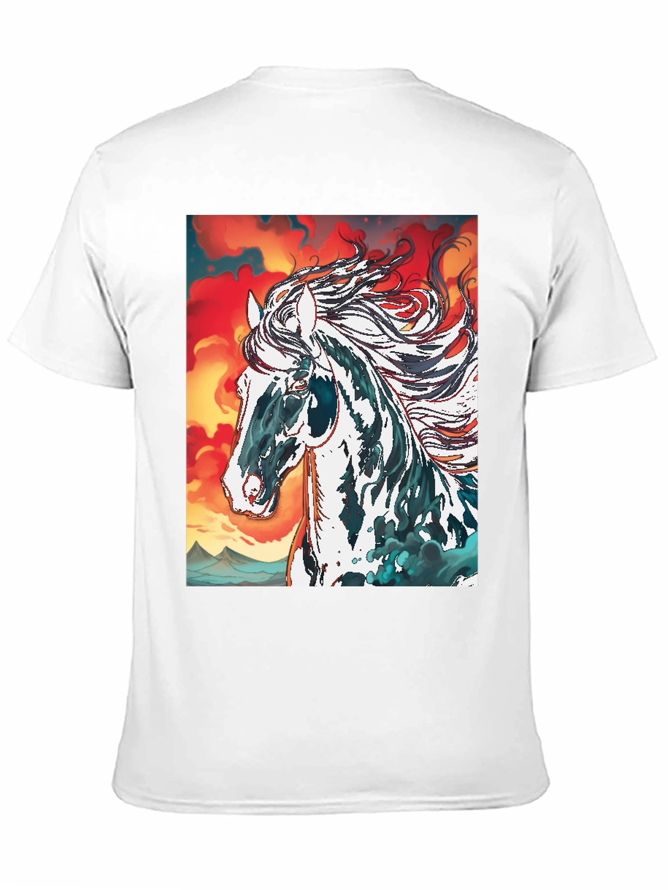 Horse Graphic Tee - Black Cotton Blend