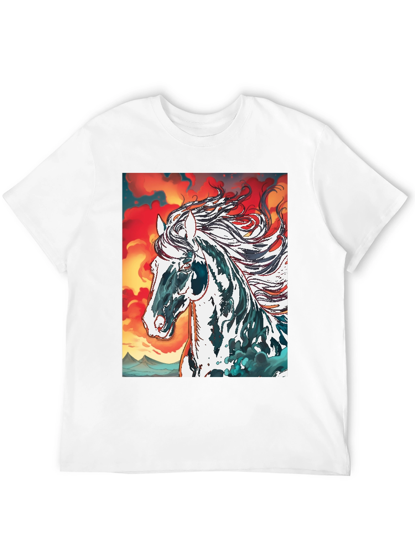 Horse Graphic Tee - Black Cotton Blend