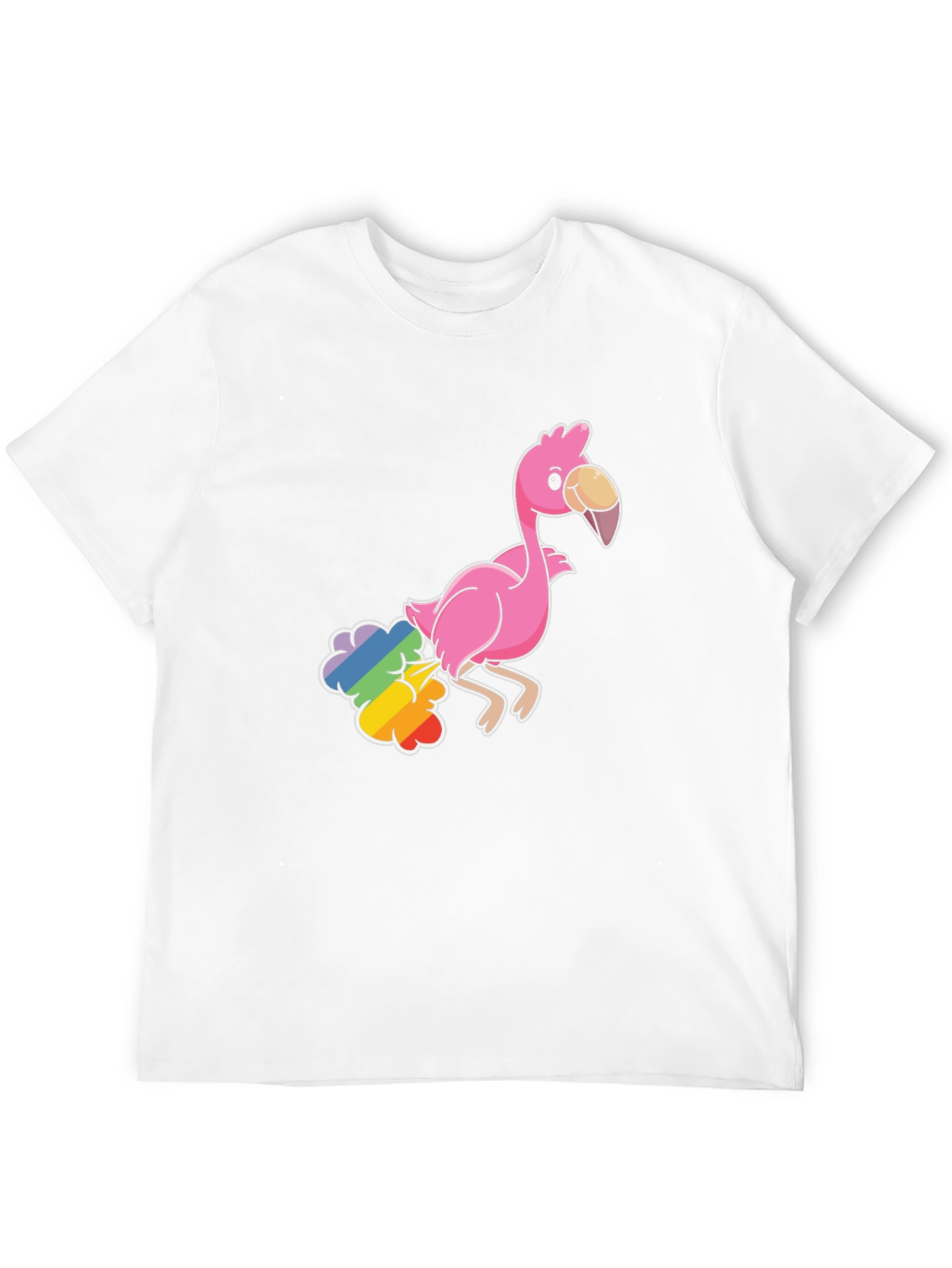 Funny Flamingo Rainbow Fart T-Shirt