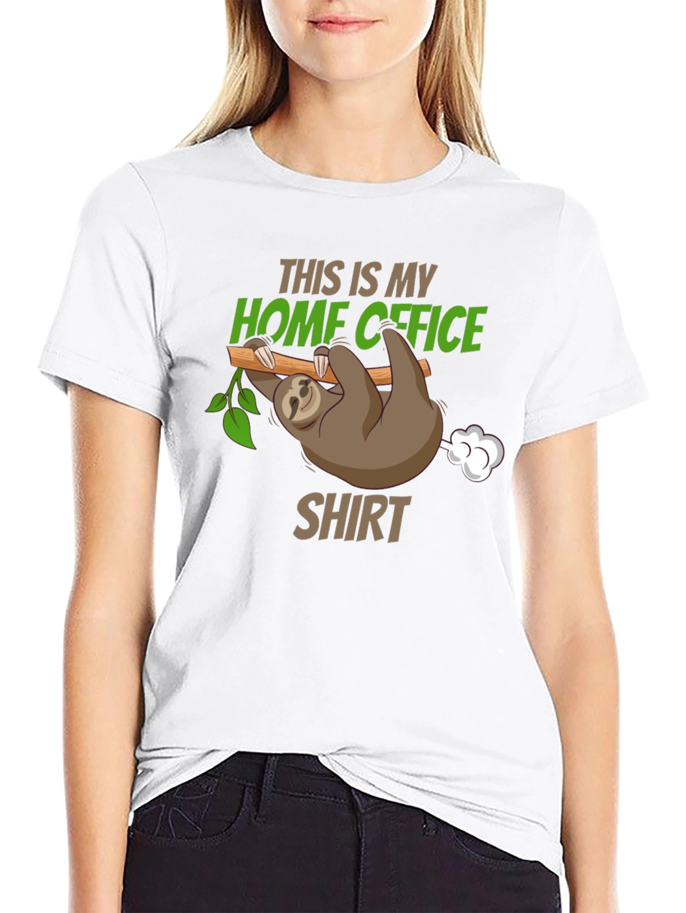 Home Office Sloth Graphic T-Shirt