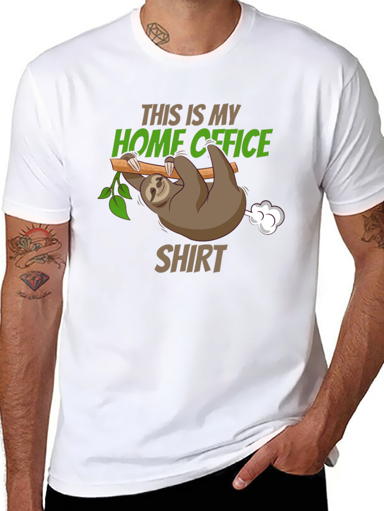 Home Office Sloth Graphic T-Shirt