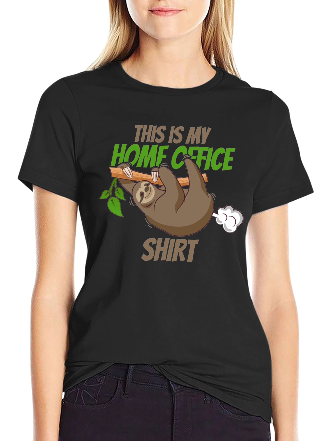 Home Office Sloth Graphic T-Shirt