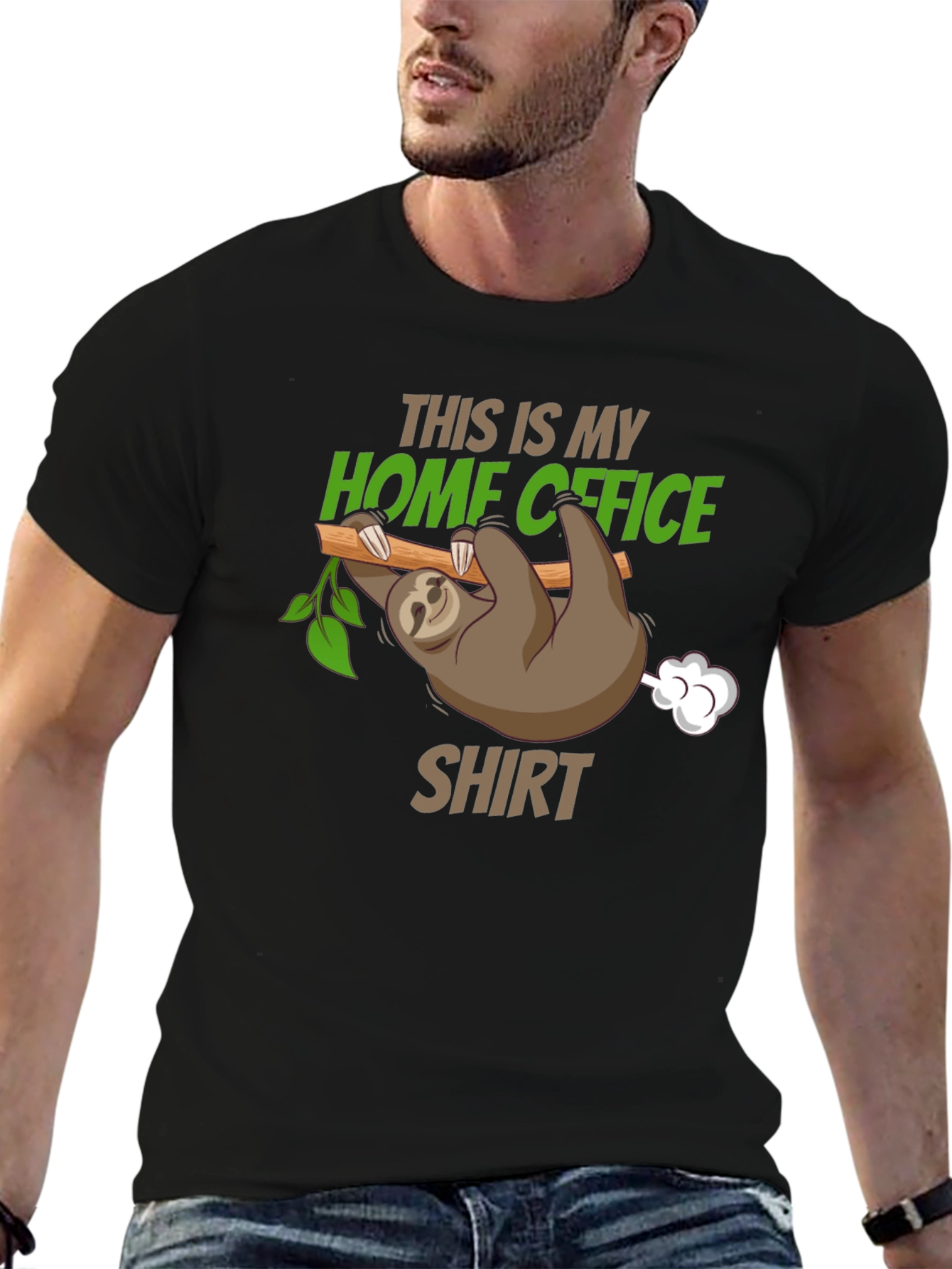Home Office Sloth Graphic T-Shirt