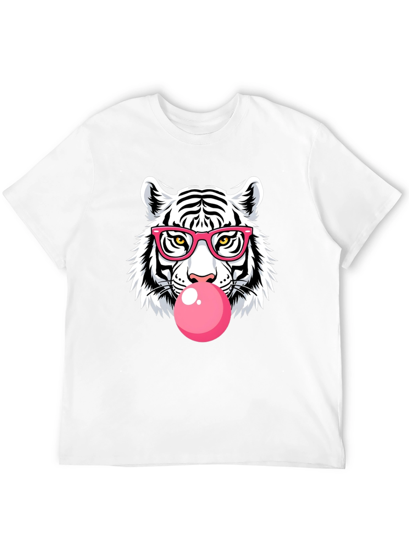 Cool Tiger Bubble Gum Graphic Black T-Shirt