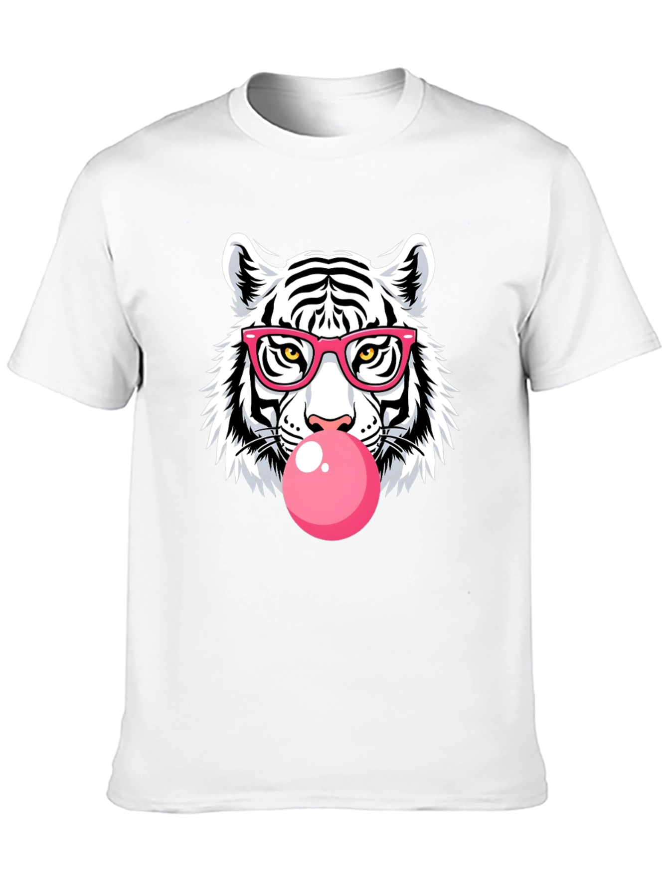 Cool Tiger Bubble Gum Graphic Black T-Shirt