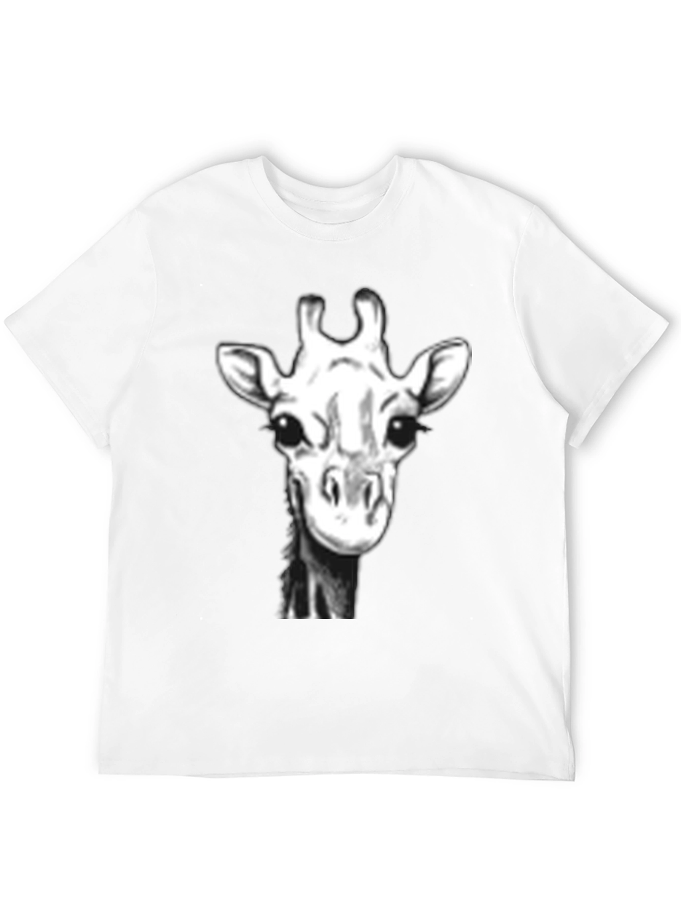 Giraffe Portrait Black T-Shirt