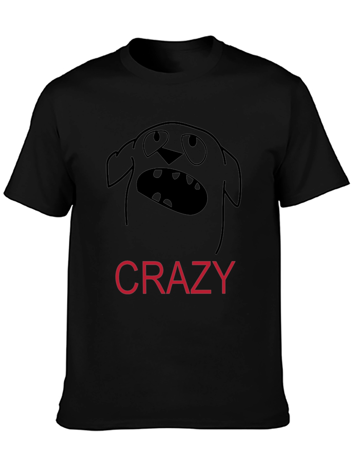 Crazy Dog Graphic Tee - Funny Black T-Shirt