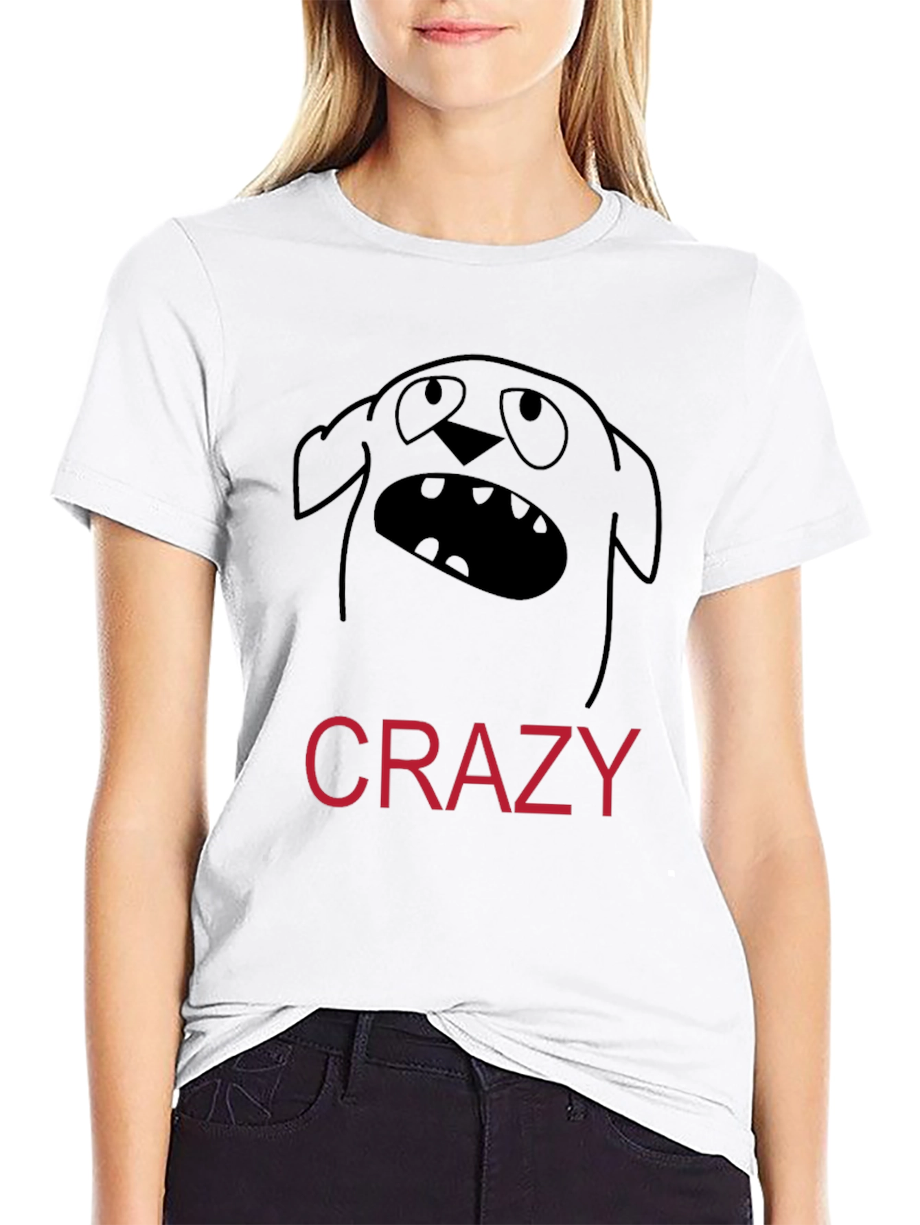 Crazy Dog Graphic Tee - Funny Black T-Shirt