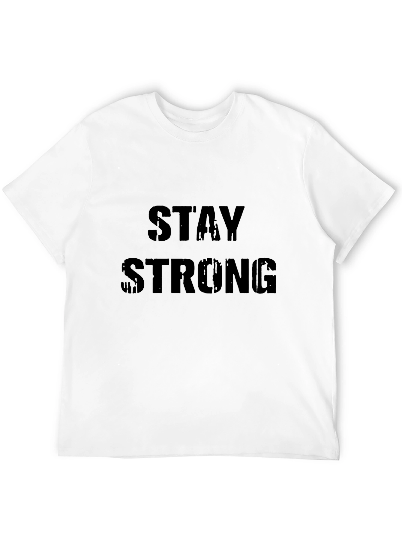 Stay Strong Graphic Print Black T-Shirt