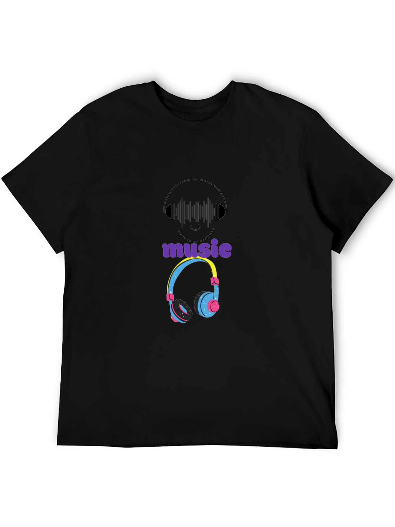 Music Lovers Graphic T-Shirt - Cool Headphones Design