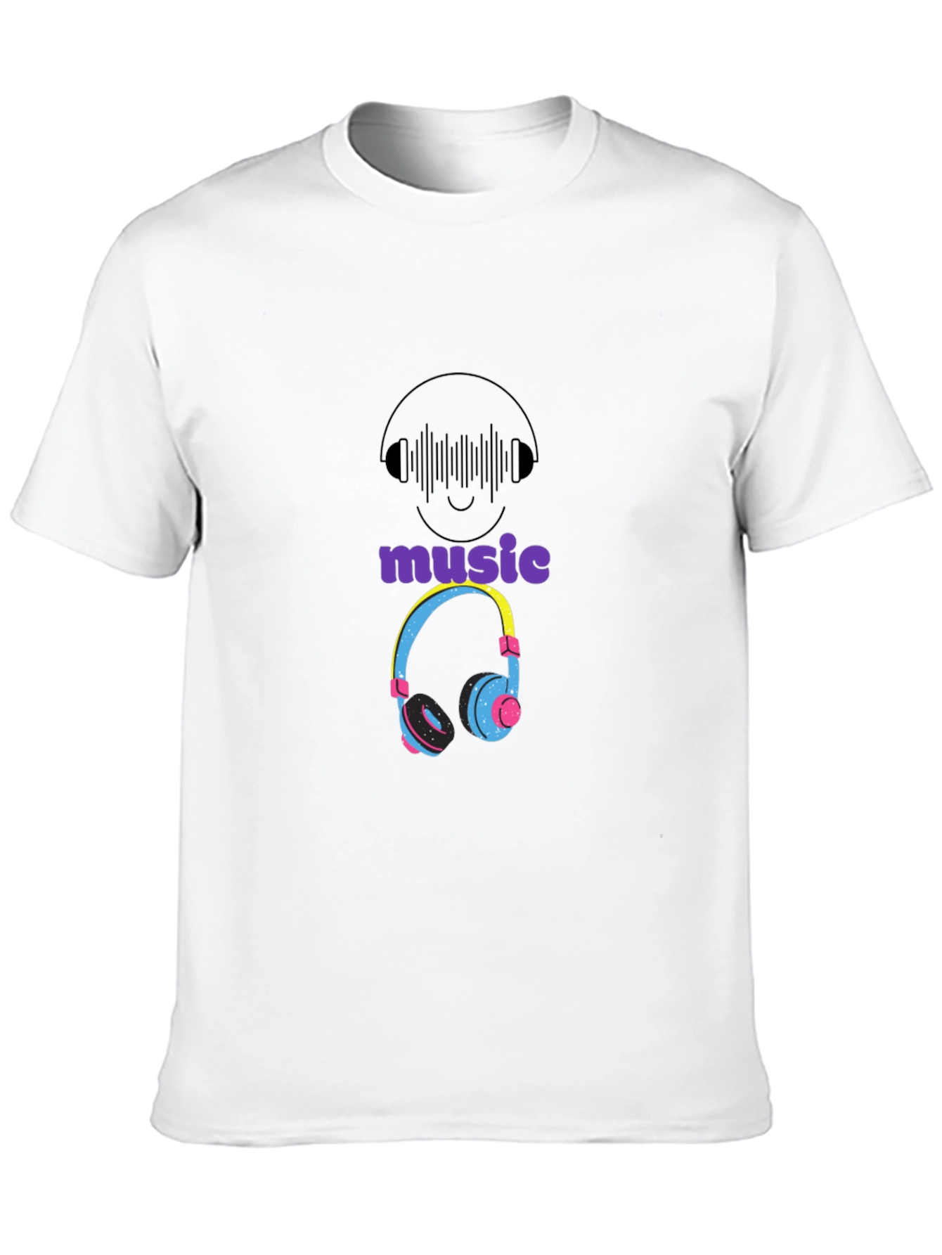 Music Lovers Graphic T-Shirt - Cool Headphones Design