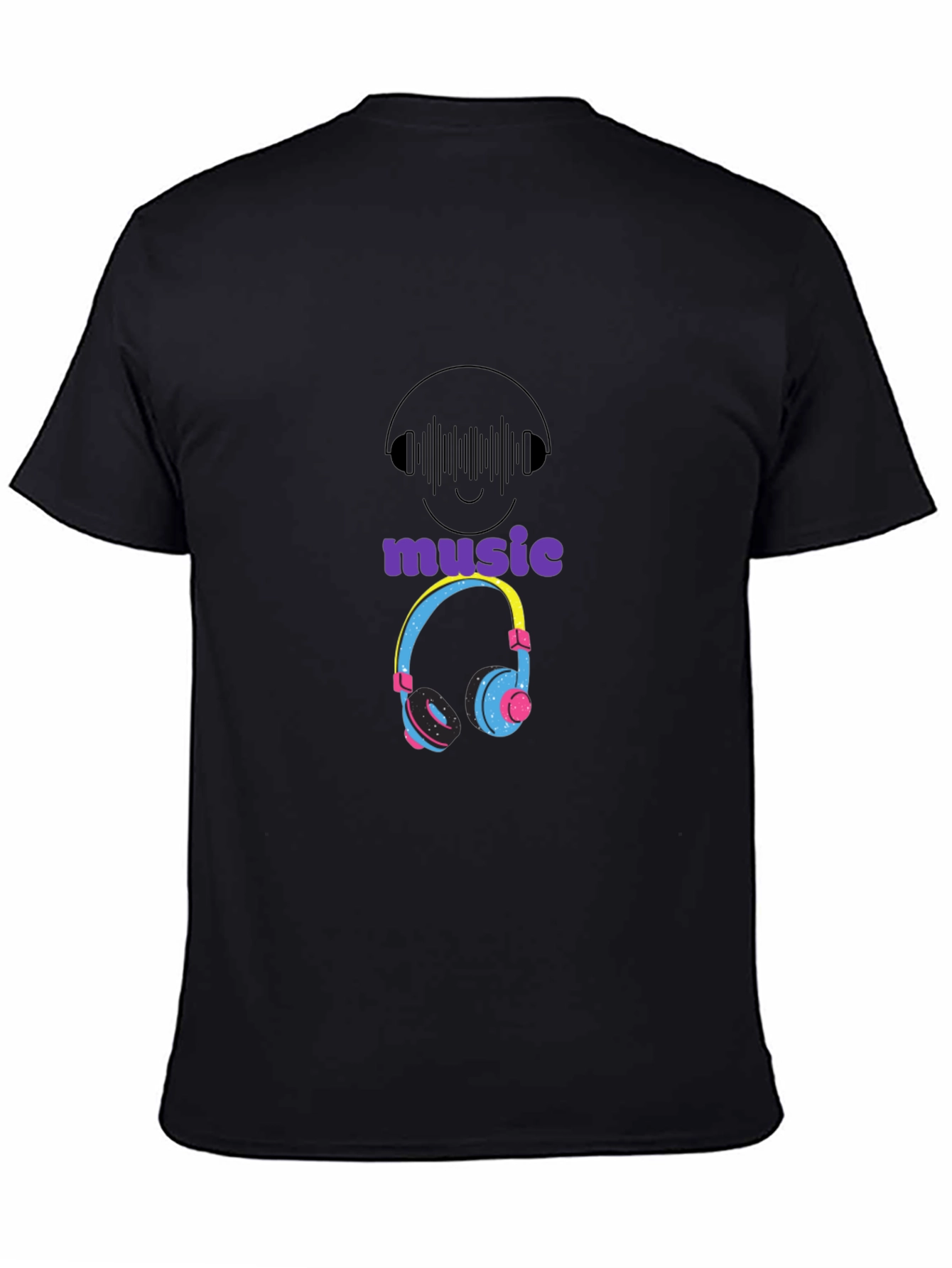 Music Lovers Graphic T-Shirt - Cool Headphones Design
